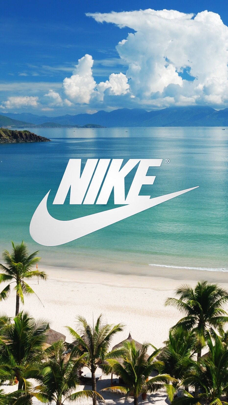 ชายหาดเท่ๆ พร้อมโลโก้ Nike วอลเปเปอร์