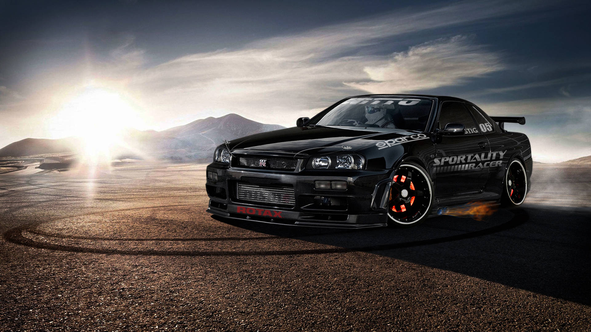 Nissan Skyline GTR R34 ดริฟท์รถ วอลเปเปอร์