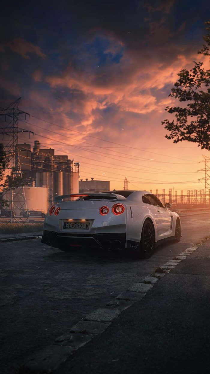 Nissan Skyline iPhone พระอาทิตย์ตก วอลเปเปอร์