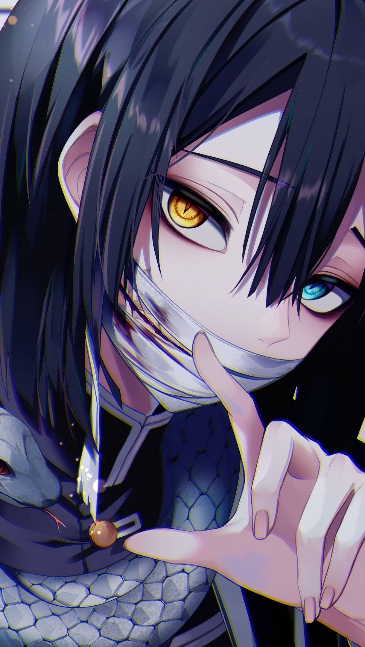 วอลเปเปอร์ Obanai Iguro Demon Slayer iPhone วอลเปเปอร์