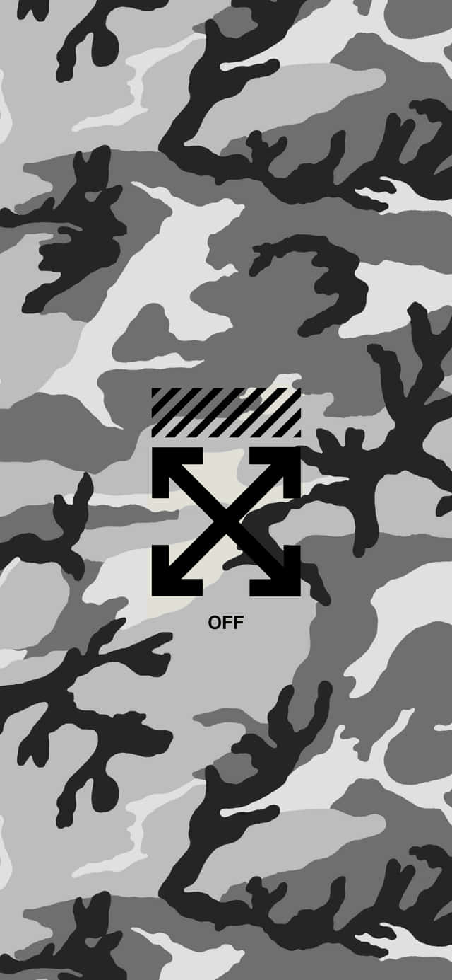 ลายพรางสีเทา Off White iPhone วอลเปเปอร์