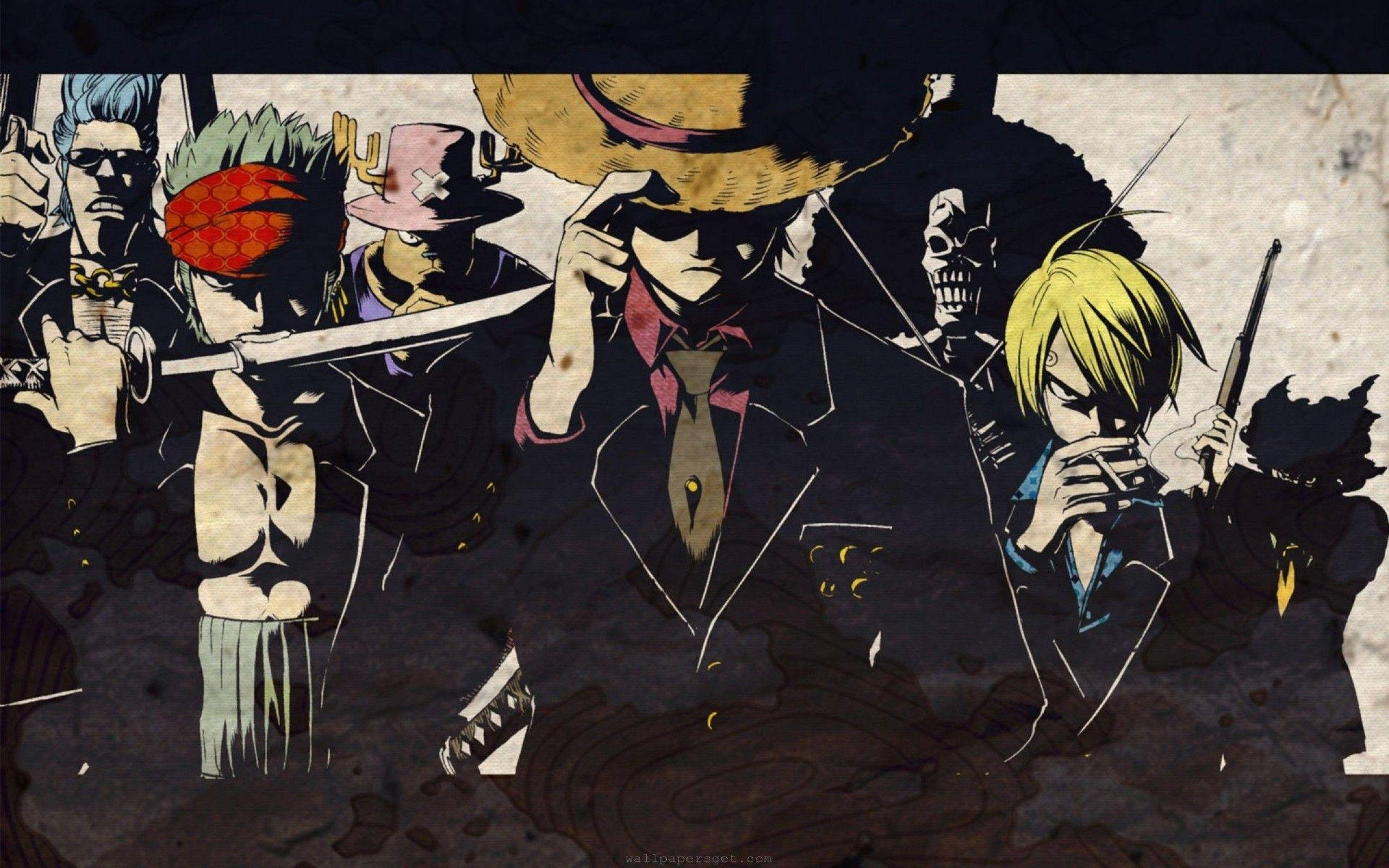 One Piece เดสก์ทอป ชุดดำผู้ชาย วอลเปเปอร์