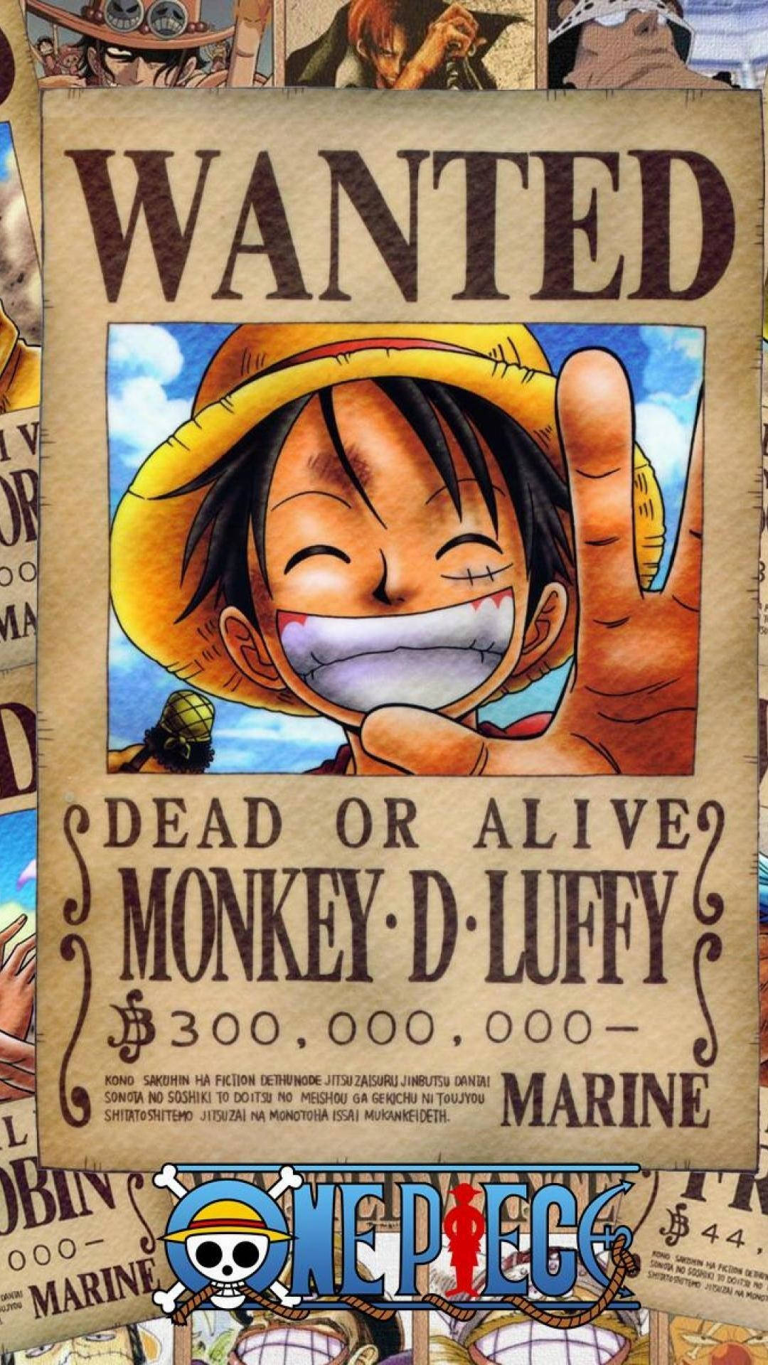 วอลเปเปอร์ One Piece 4K ภาพประกาศจับลูฟี่ วอลเปเปอร์
