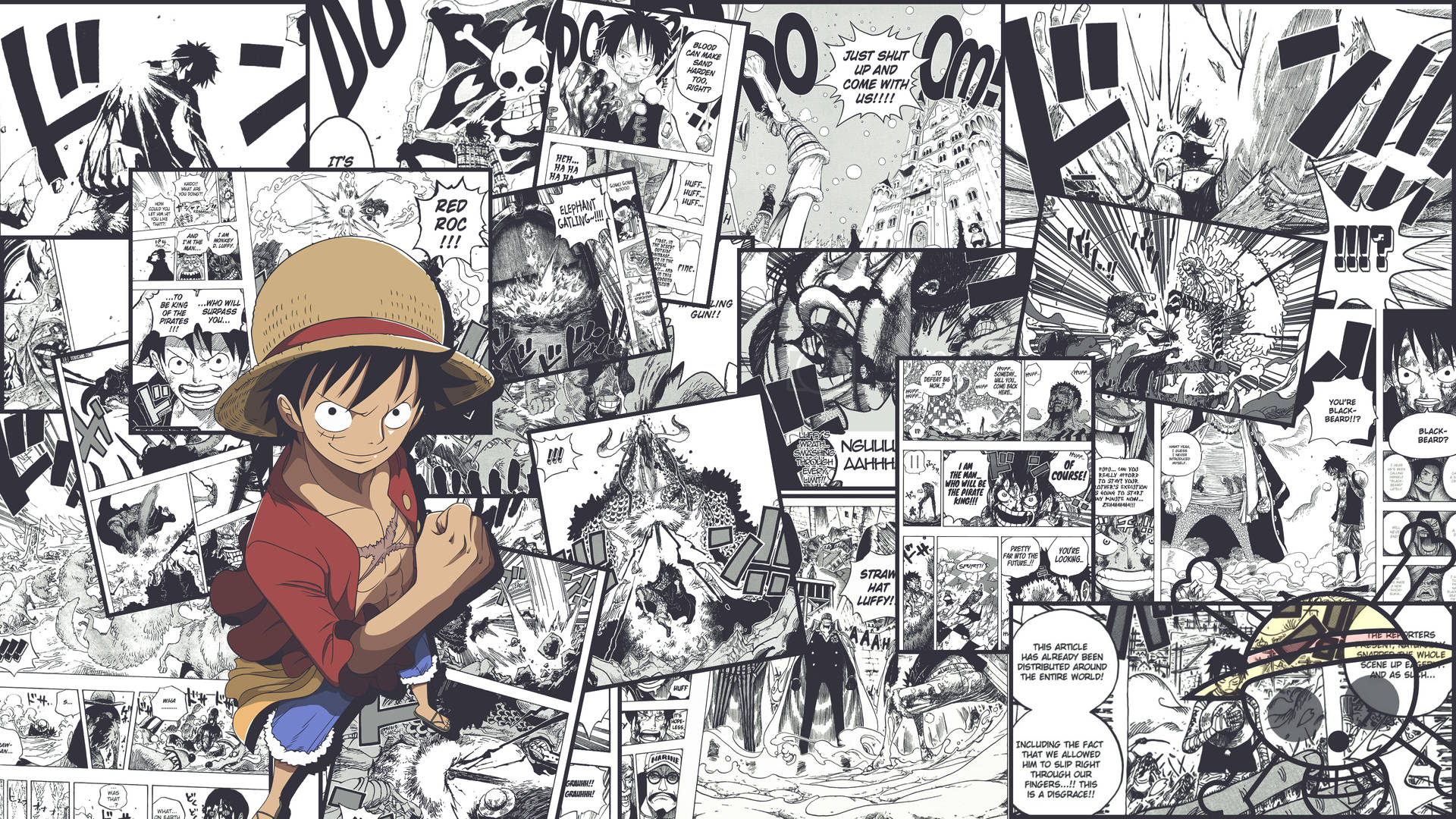 วอลเปเปอร์หน้าหนังสือการ์ตูนมังงะ One Piece 4k — วันพีช 4K GIF วอลเปเปอร์