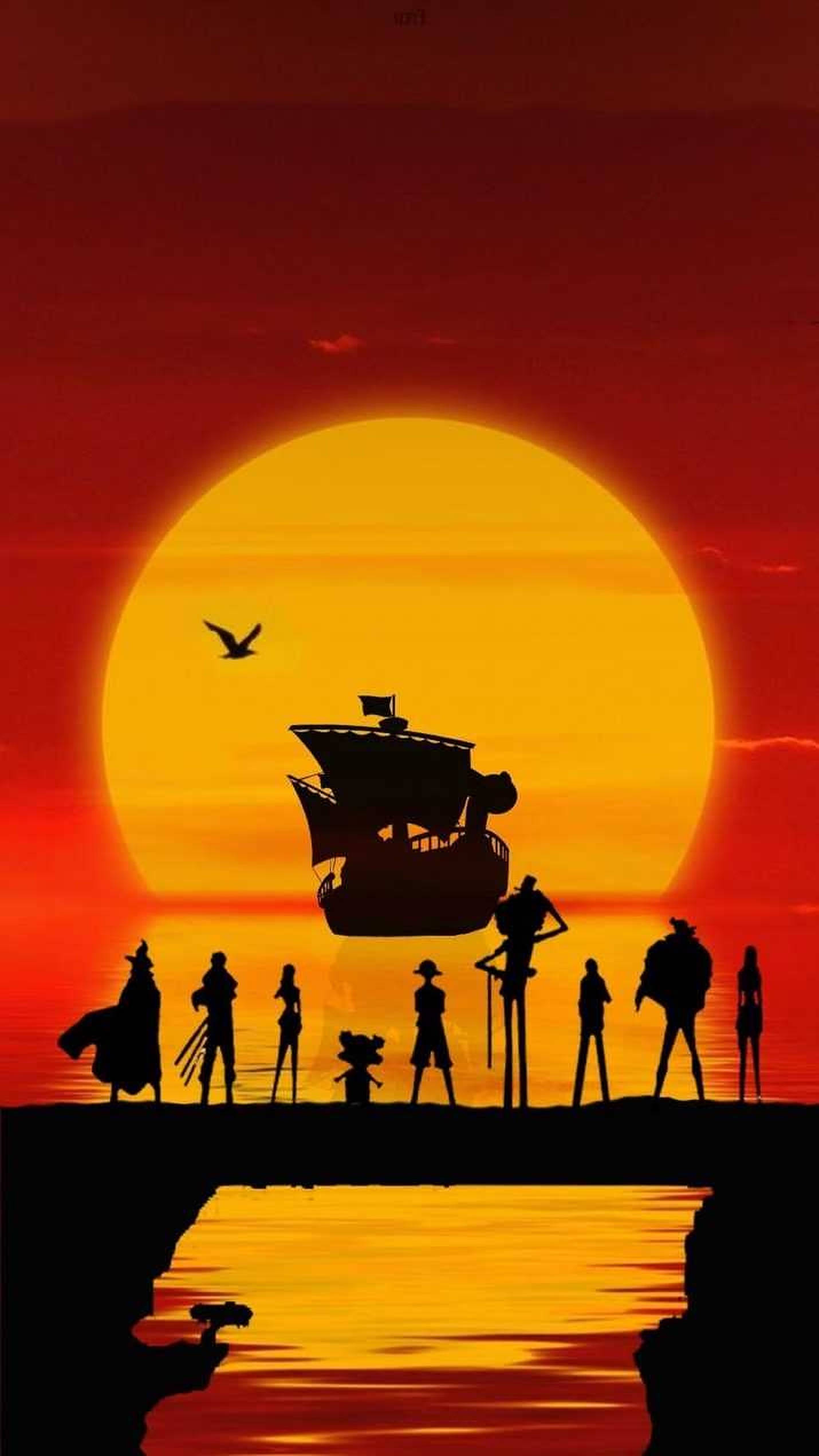 One Piece เงาตะวันตกดิน iPhone วอลเปเปอร์