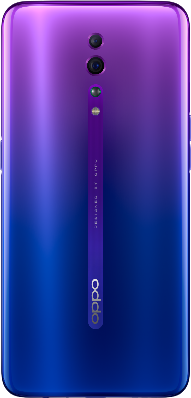 Oppo สมาร์ทโฟนสีม่วงเกรเดียนต์ดีไซน์กล้องหลัง วอลเปเปอร์