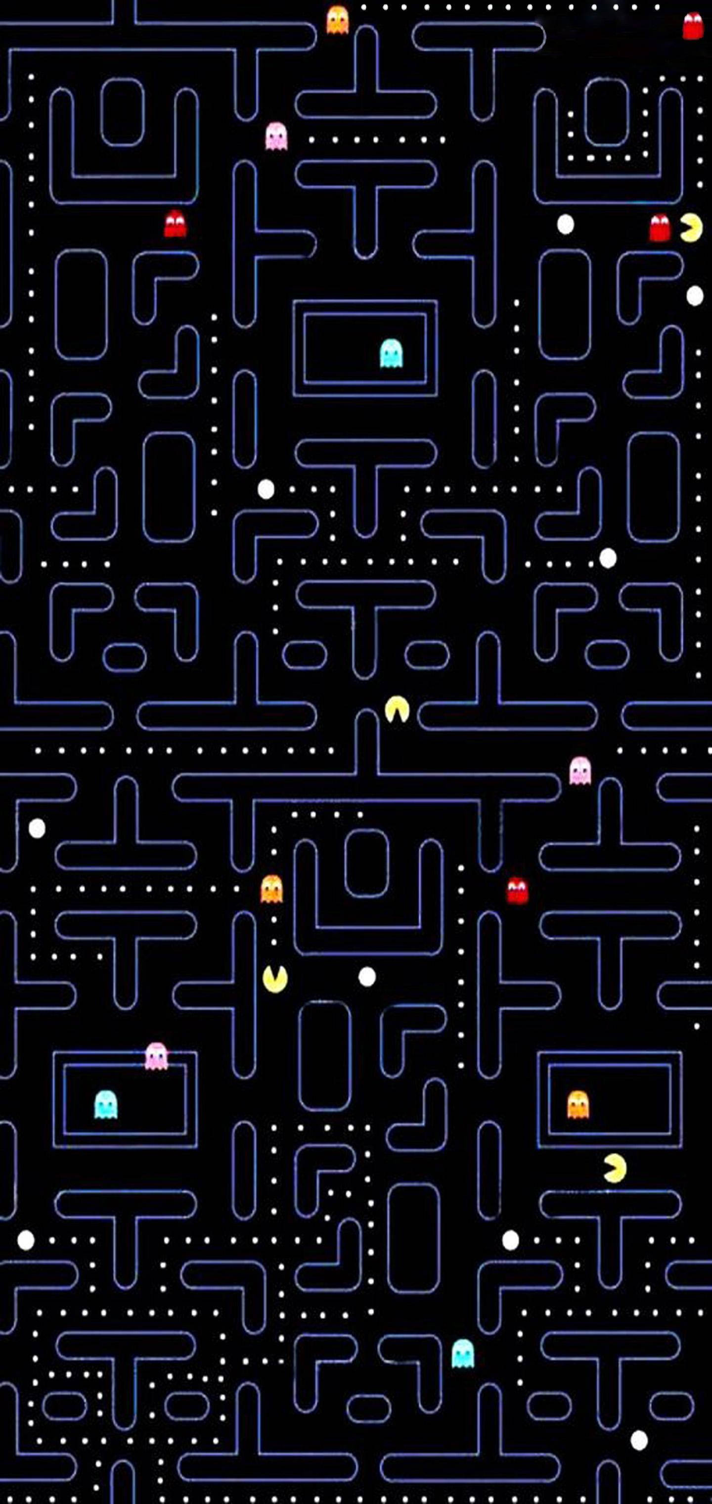อินเทอร์เฟซ PAC-MAN บน Samsung Galaxy S10 Plus วอลเปเปอร์