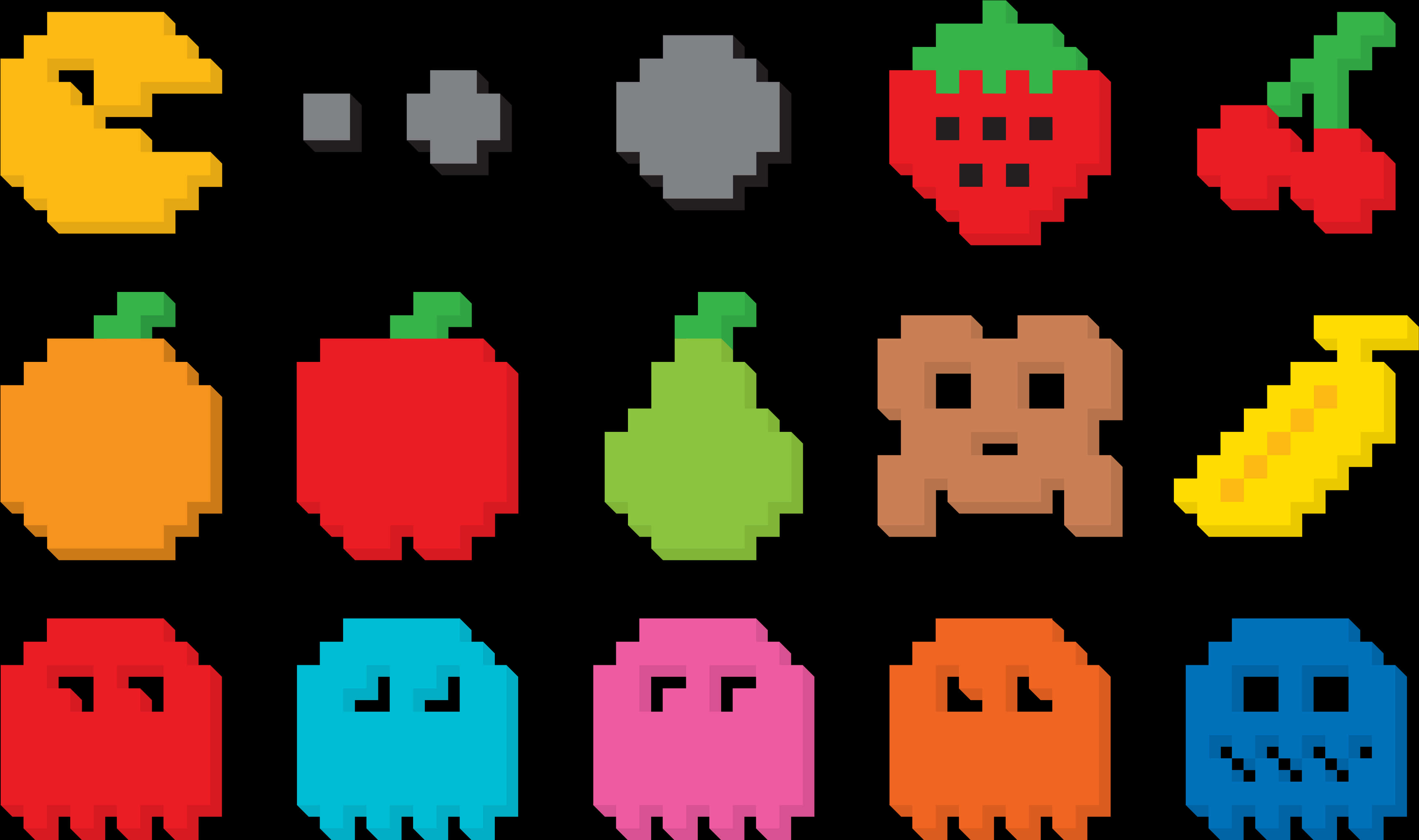Pacman และผี ศิลปะพิกเซล วอลเปเปอร์