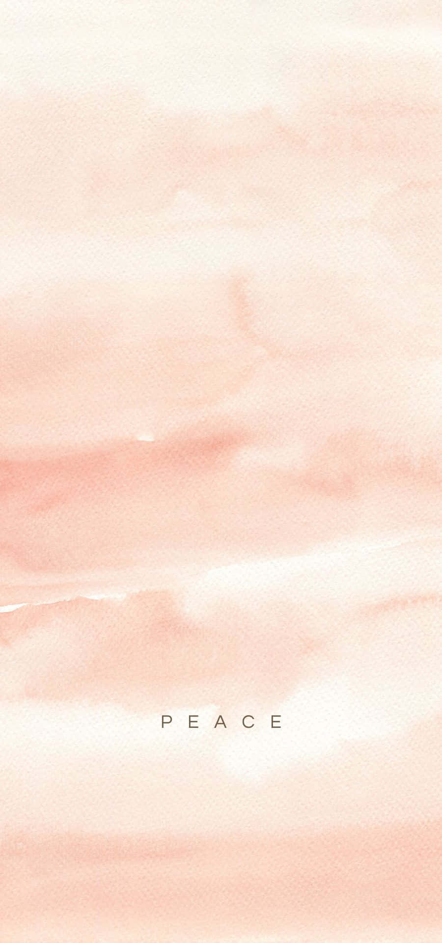 ภาพวาดสีน้ำของท้องฟ้าสีชมพูที่มีคำว่า peace วอลเปเปอร์