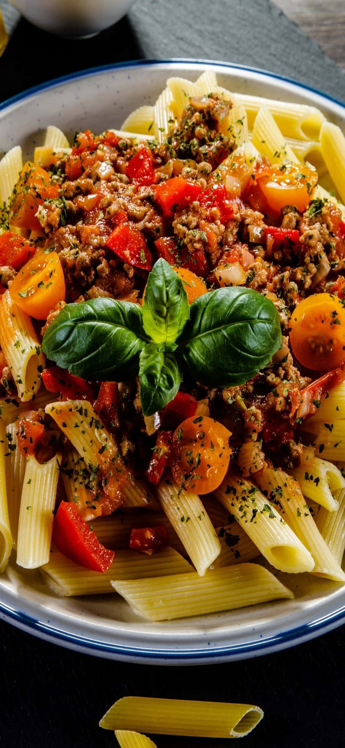 Penne Spaghetti iPhone X พาสก้า พื้นหลัง วอลเปเปอร์