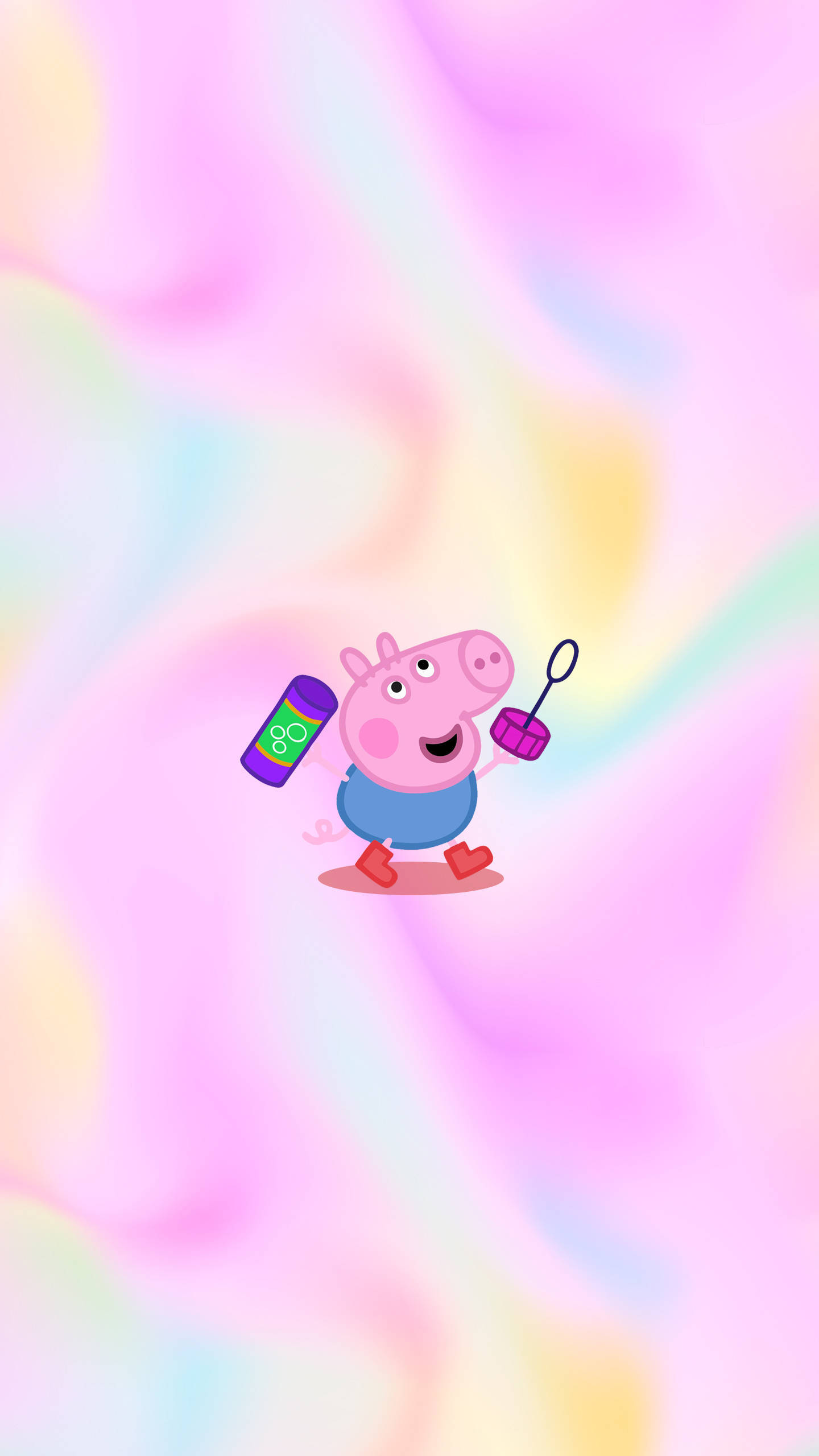 Peppa Pig iPhone จอร์จกับฟองสบู่ วอลเปเปอร์