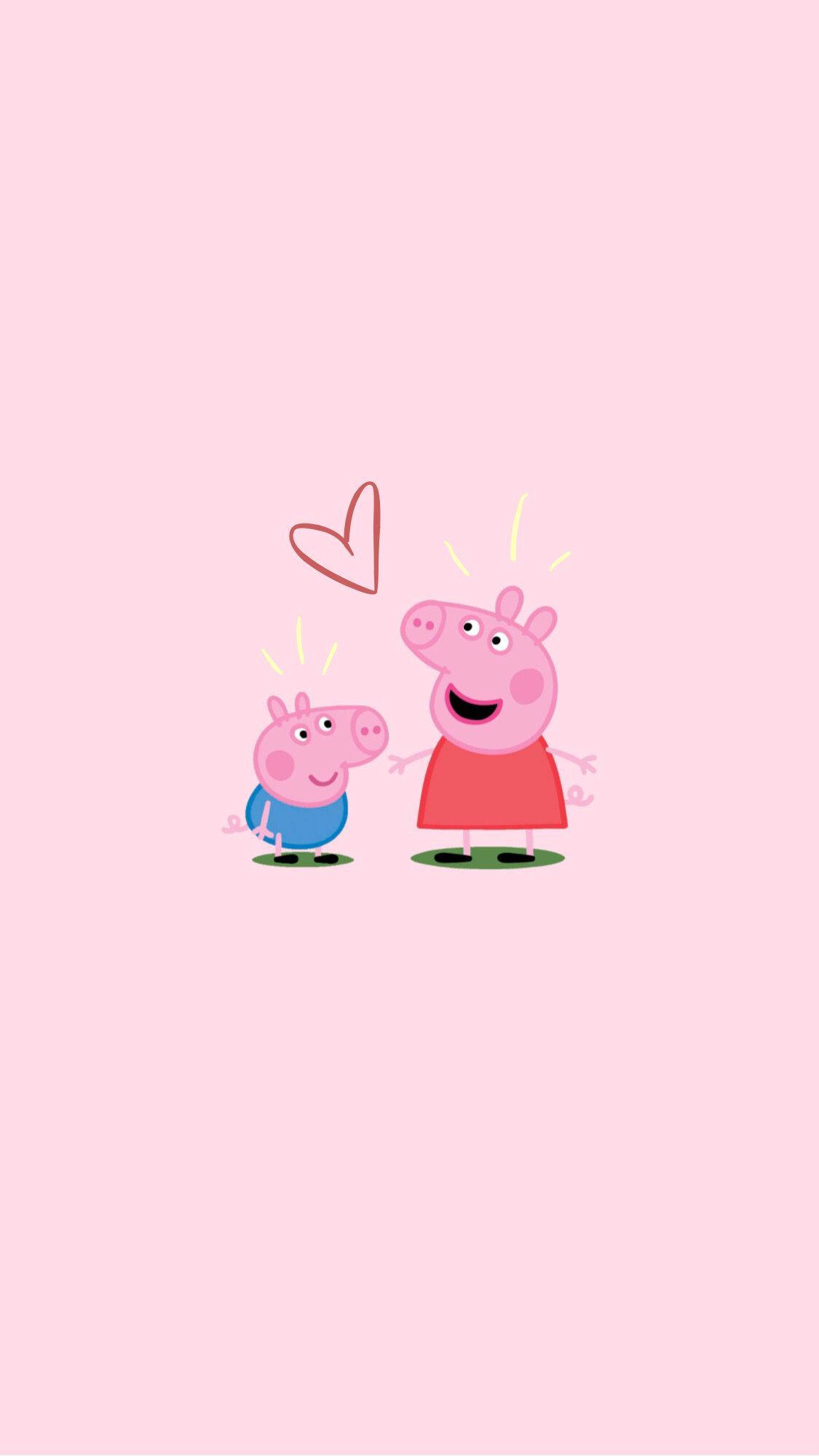 Peppa Pig iPhone พร้อมหัวใจของจอร์จ วอลเปเปอร์