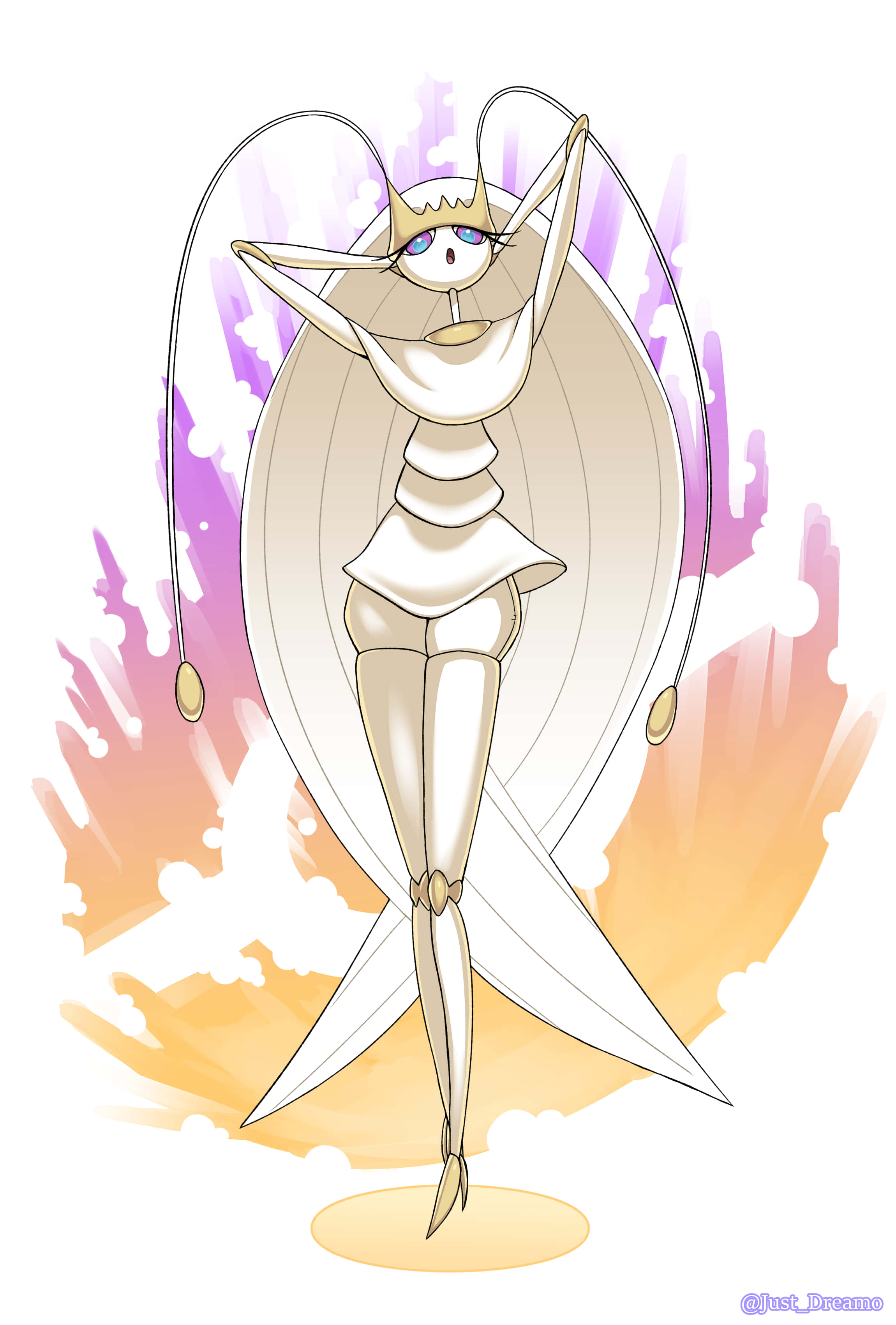 Pheromosa สีส้มและม่วงแบบนามธรรม วอลเปเปอร์