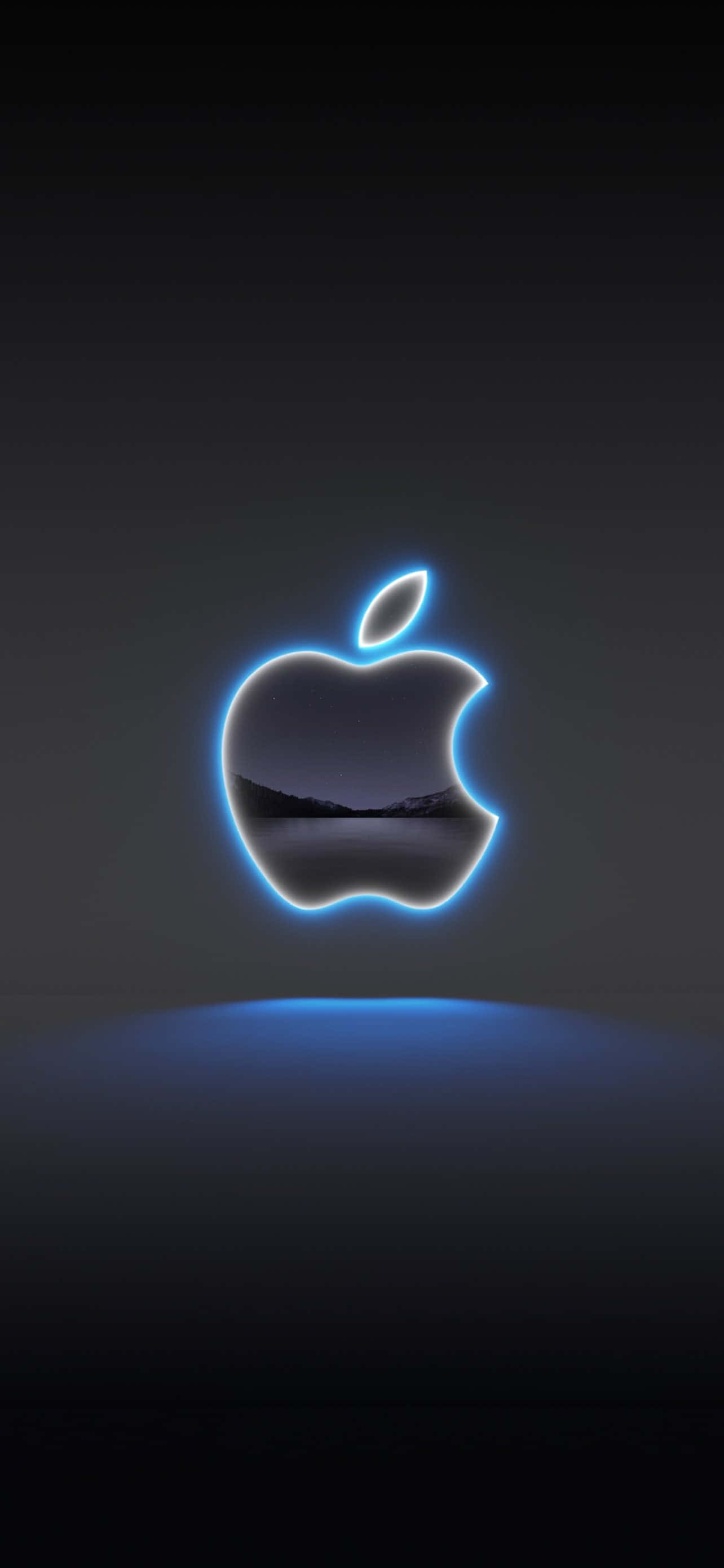 พื้นหลัง Pixel 3 โลโก้ Apple สีน้ำเงินเรืองแสง วอลเปเปอร์