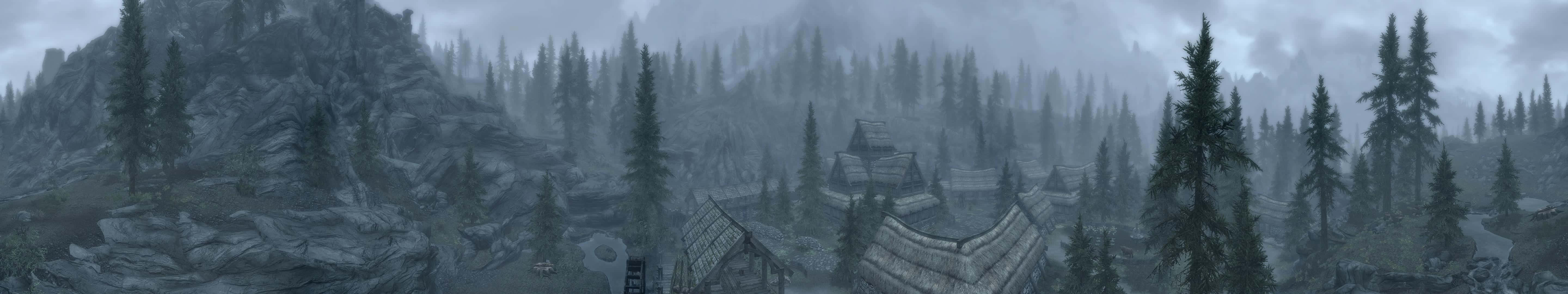 พื้นหลังจอมอนิเตอร์ Pixel 3 สีดำและเทาแห่ง Skyrim วอลเปเปอร์