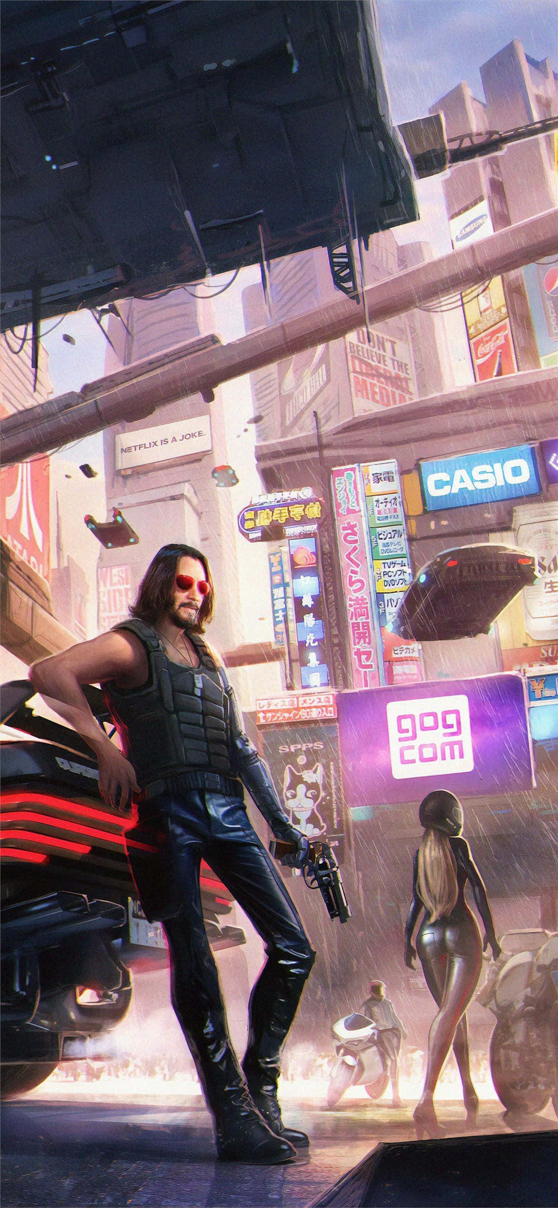 Pixel 3XL ธีม Cyberpunk 2077 วอลเปเปอร์