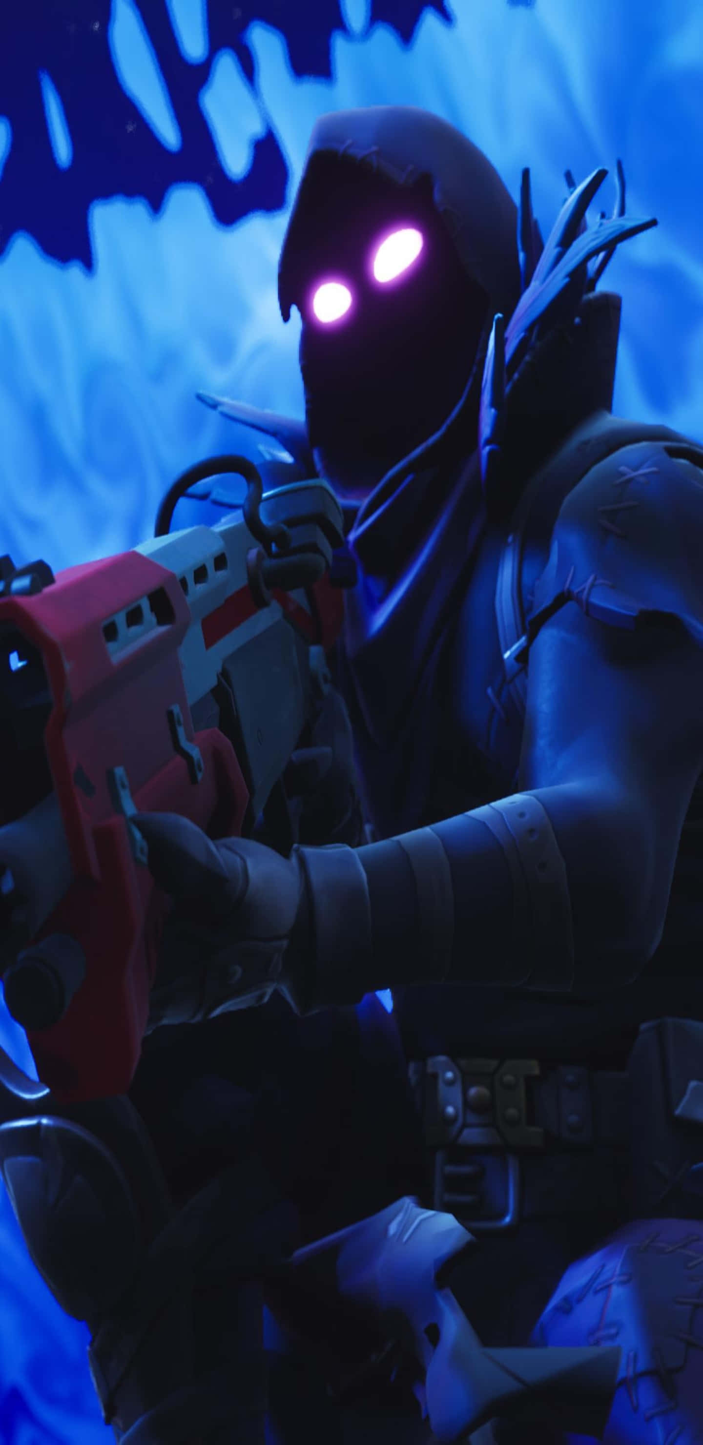 Pixel 3XL Raven Fortnite Battle Royale พื้นหลังสวยงามสีน้ำเงิน วอลเปเปอร์