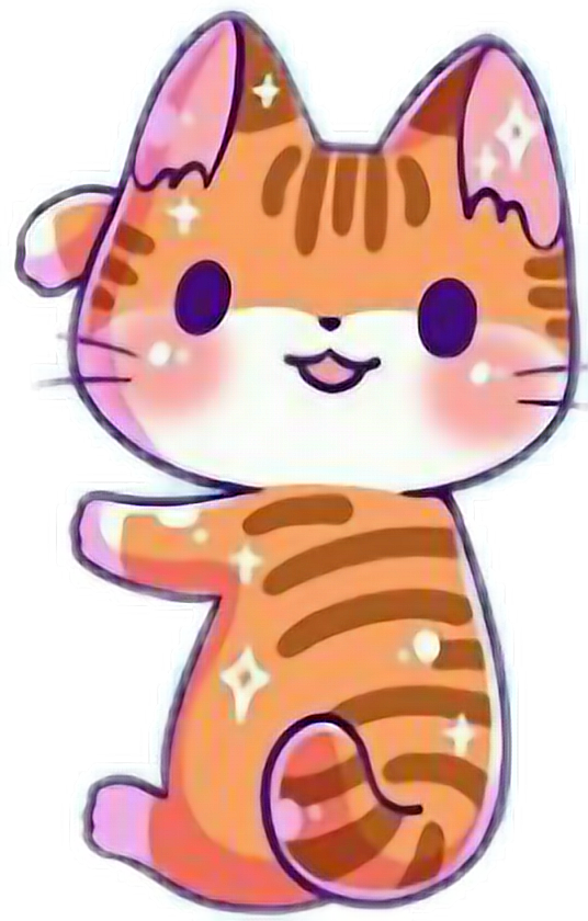 แมวคาวาอี้ลายทางแวววาว.PNG วอลเปเปอร์