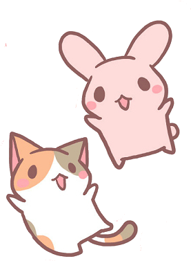 แมวน่ารักกับเพื่อนกระต่าย.PNG วอลเปเปอร์