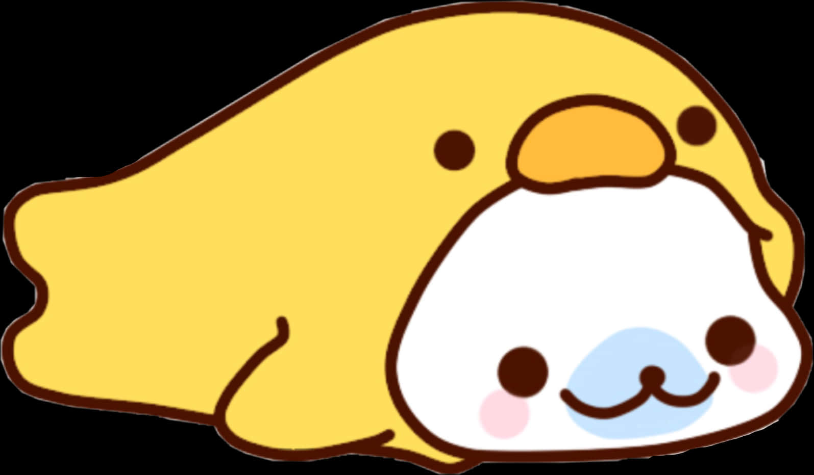 น้องแมวน้ำการ์ตูนน่ารักนอนเอน.PNG วอลเปเปอร์