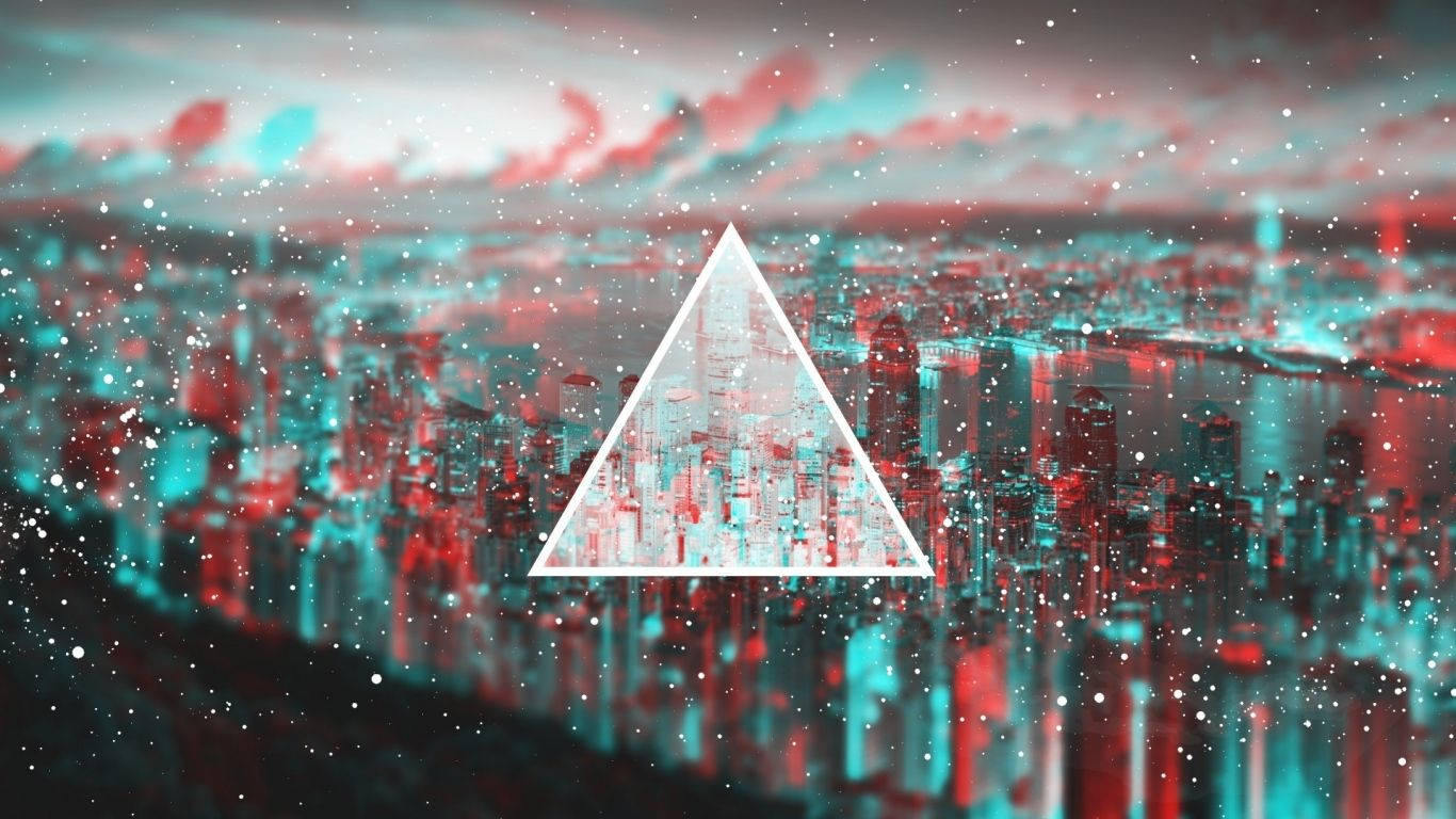 ศิลปะ Polyscape เมืองสามเหลี่ยม วอลเปเปอร์