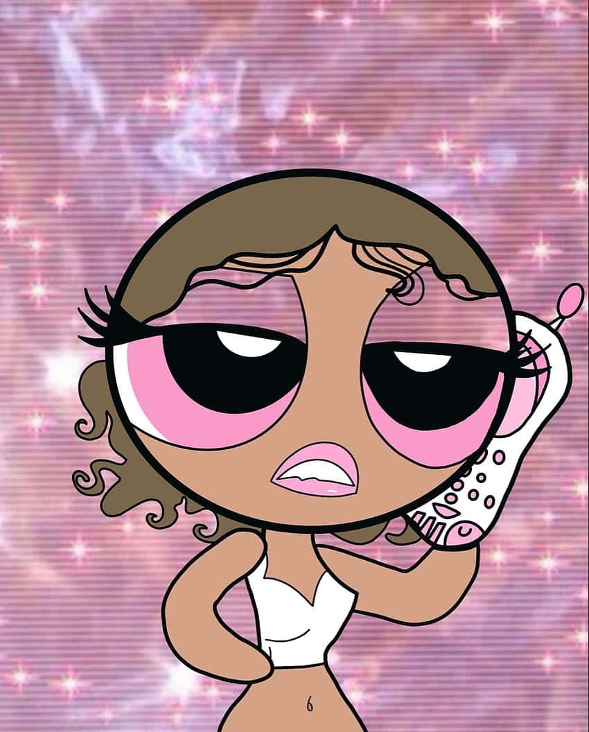 การ์ตูน Powerpuff ถือโทรศัพท์ PFP วอลเปเปอร์