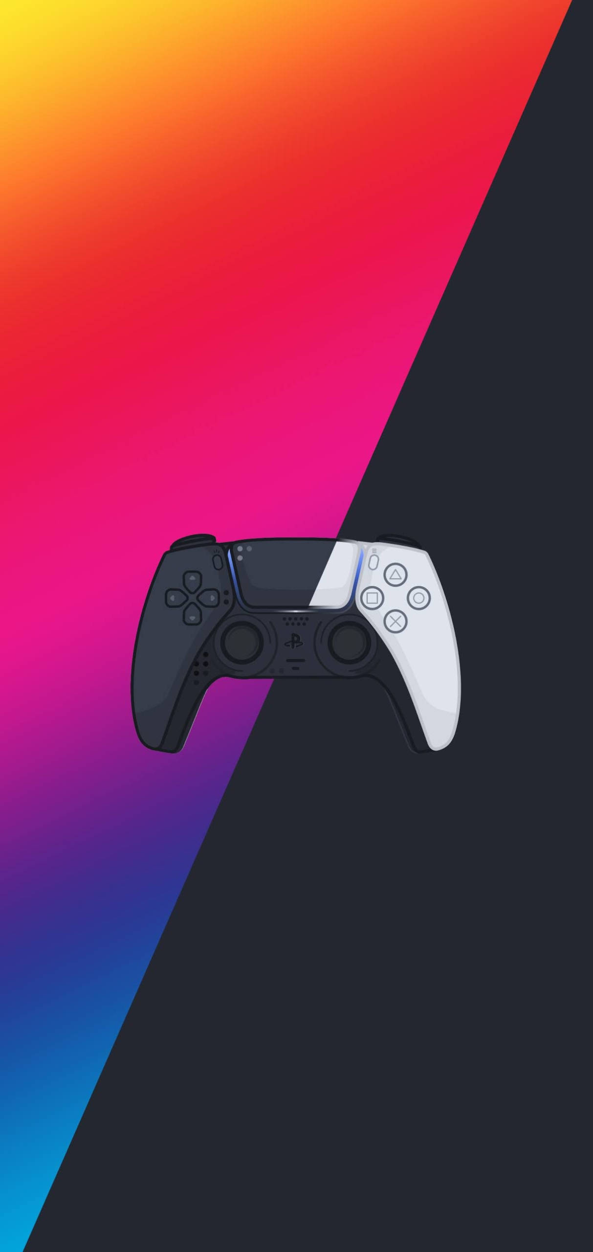 ภาพศิลป์คอนโทรลเลอร์ PS5 แบบเกรเดียนต์ดิจิทัล วอลเปเปอร์