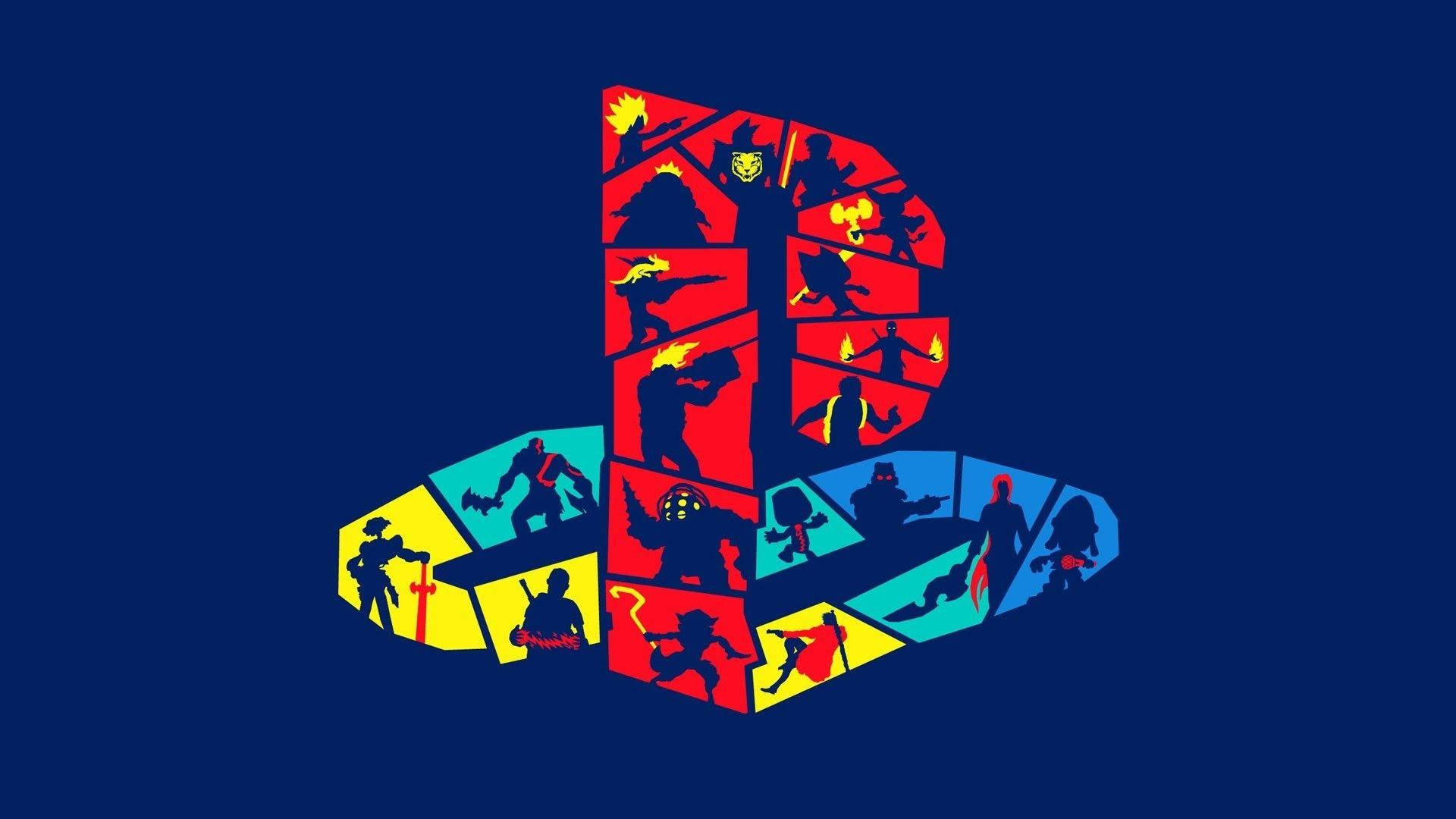 โลโก้ PSP PlayStation พร้อมตัวละครเกม วอลเปเปอร์