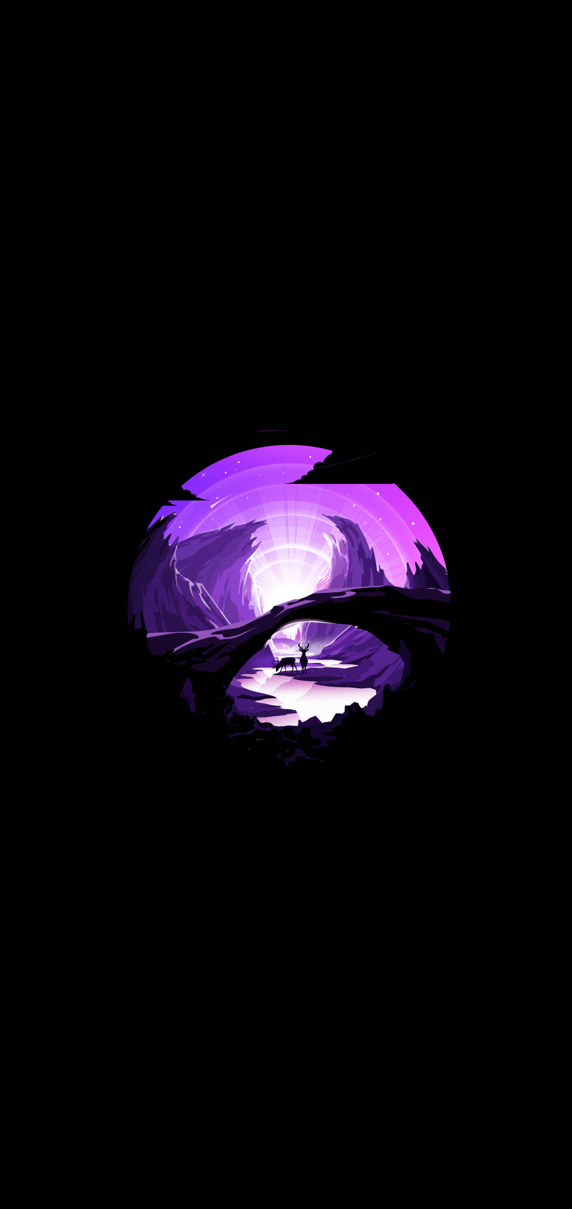 Purple Valley Minimal Dark iPhone วอลเปเปอร์