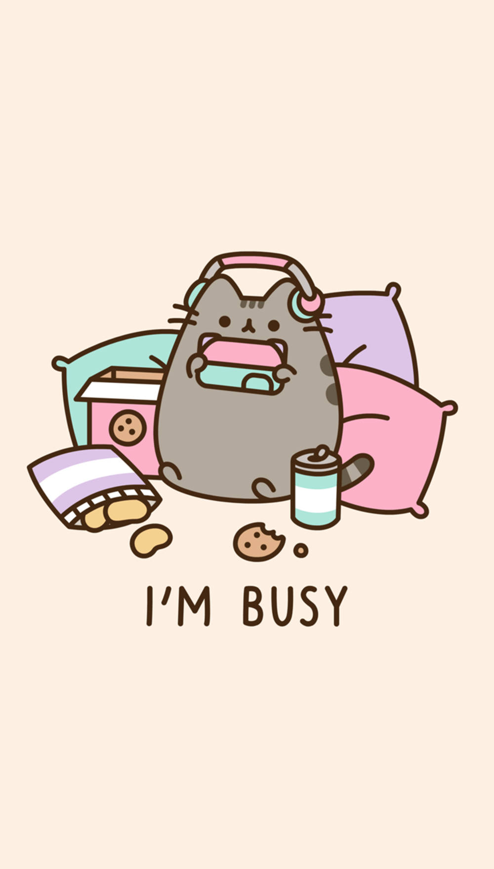 น้องแมว Pusheen สไตล์คาวาอี้น่ารัก วอลเปเปอร์