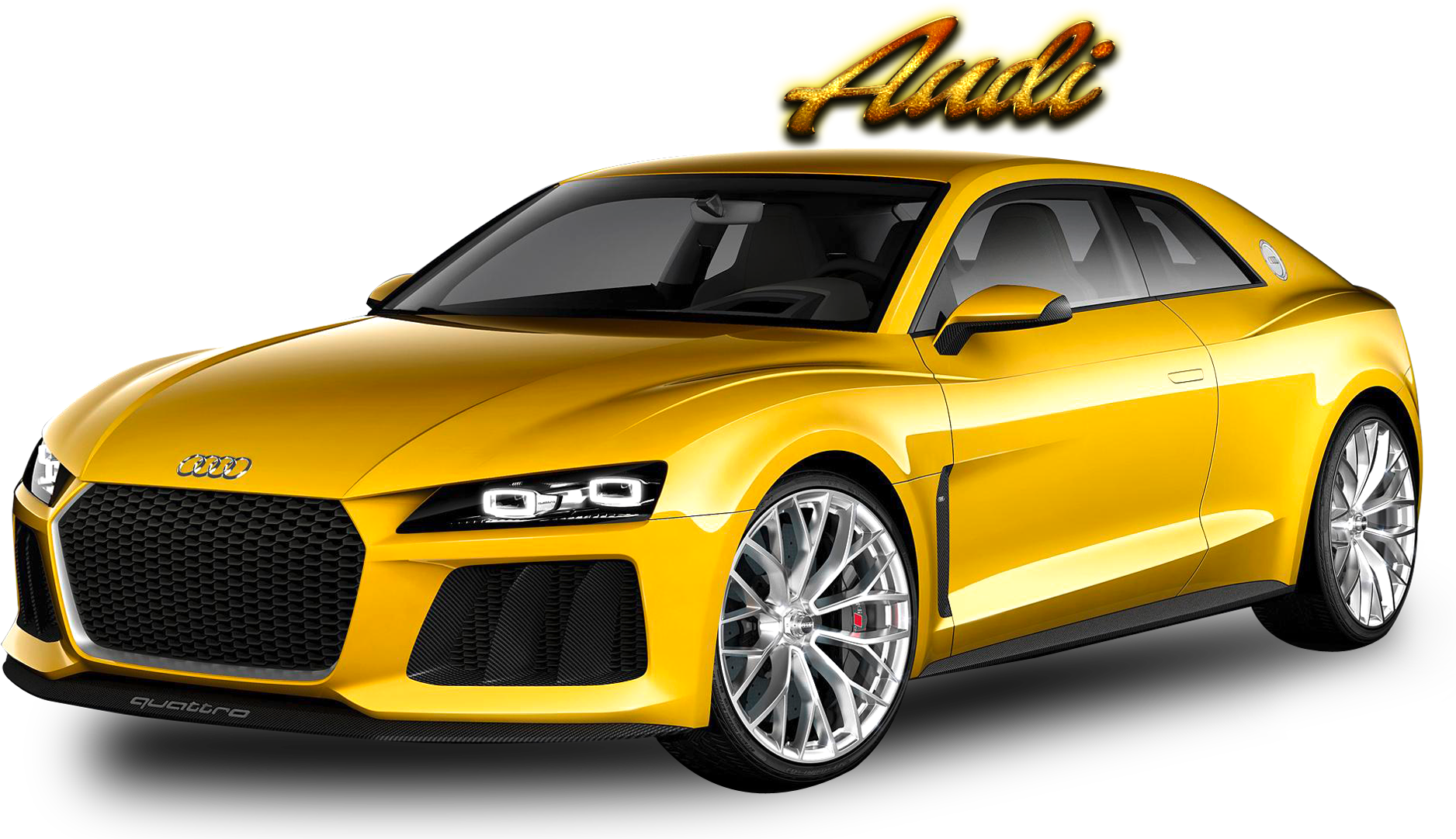 ออดี้ สปอร์ตคาร์ สีเหลือง Quattro วอลเปเปอร์