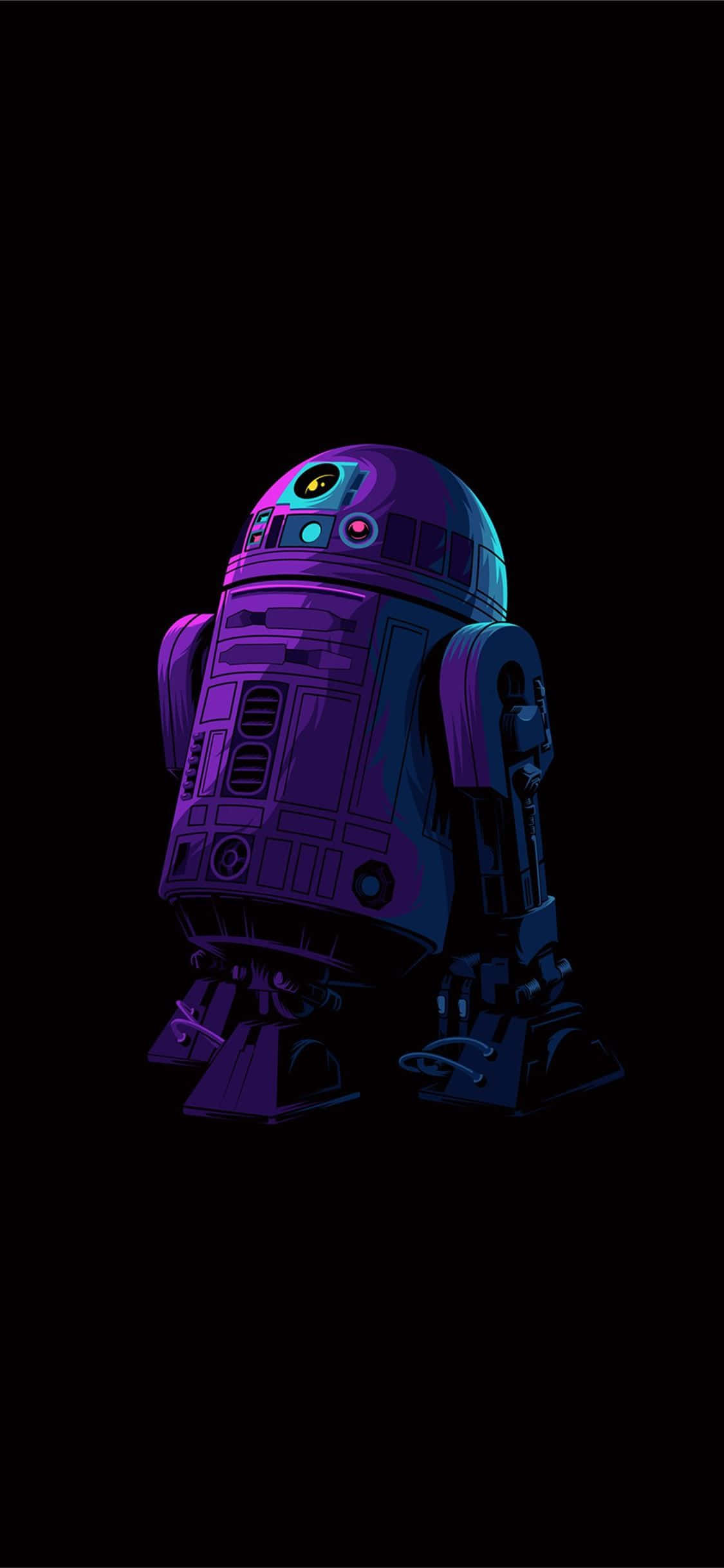 R2D2 สตาร์ วอร์ส บนพื้นหลังสีดำ วอลเปเปอร์