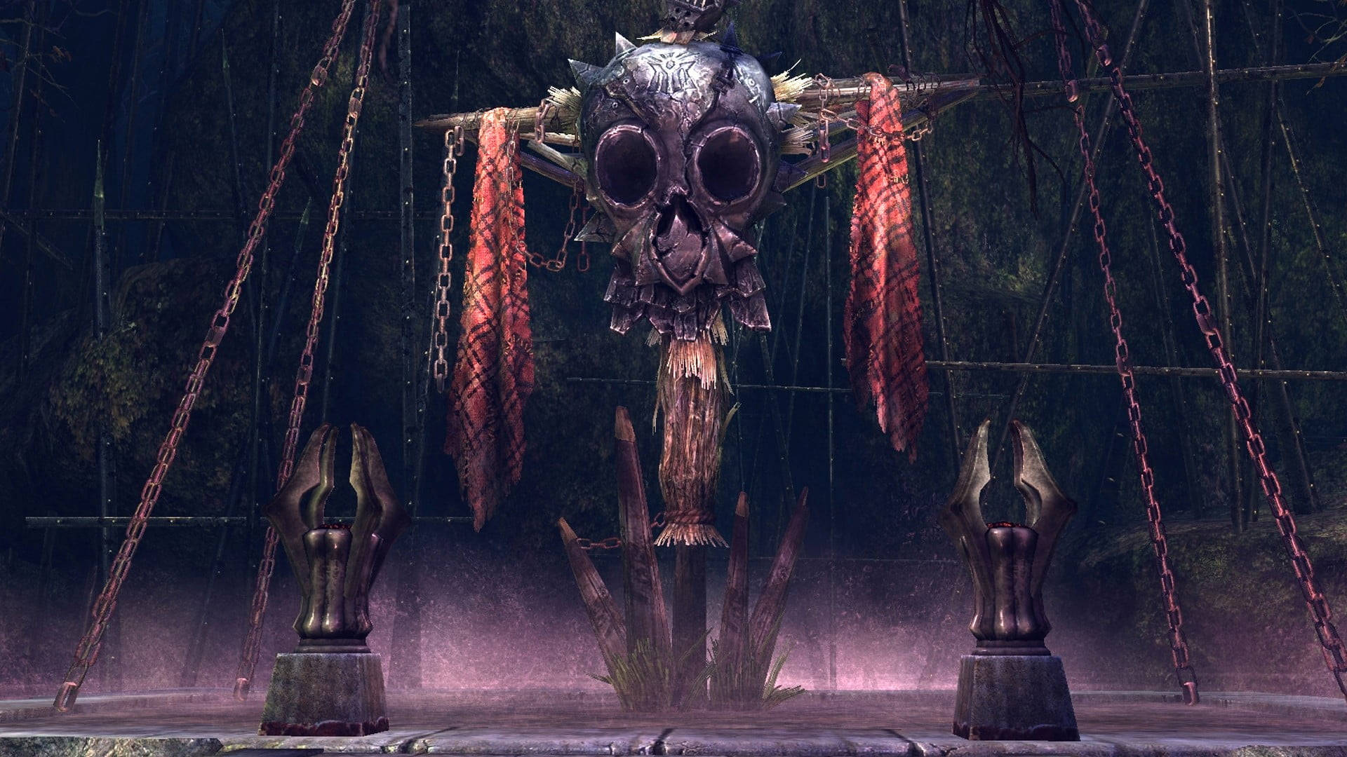 ภาพกะโหลกโลหะด้านมืดสุดดramatic ในเกม TERA วอลเปเปอร์