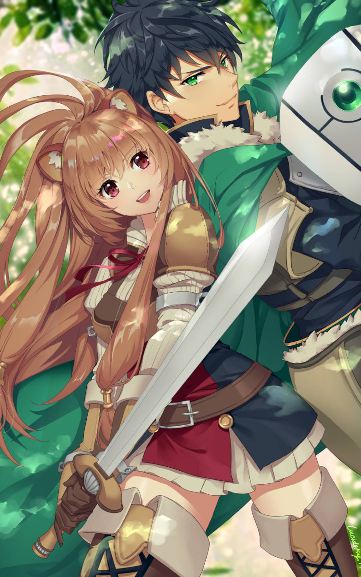 Raphtalia และ Naofumi The Rising of the Shield Hero วอลเปเปอร์