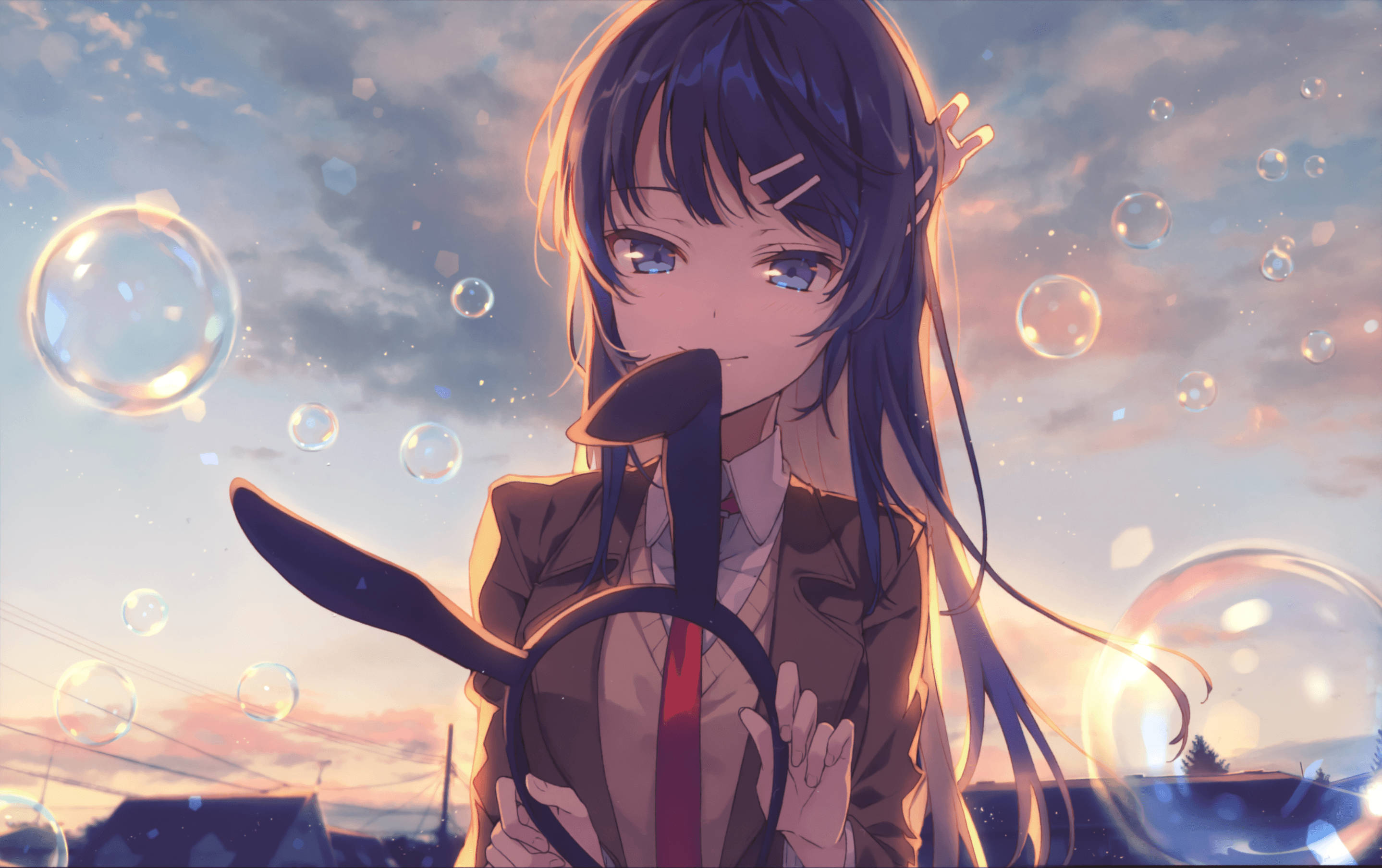 ฟองสบู่จากเรื่อง Rascal Does Not Dream Of Bunny Girl Senpai วอลเปเปอร์