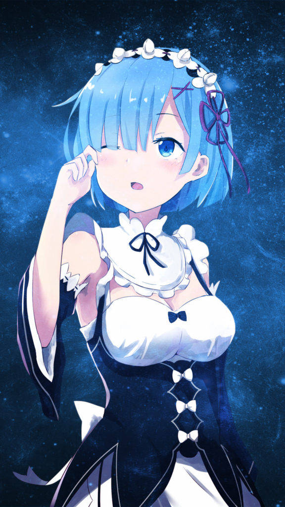พื้นหลังโทรศัพท์กาแล็กซีพร้อมเรมจาก Re:Zero วอลเปเปอร์
