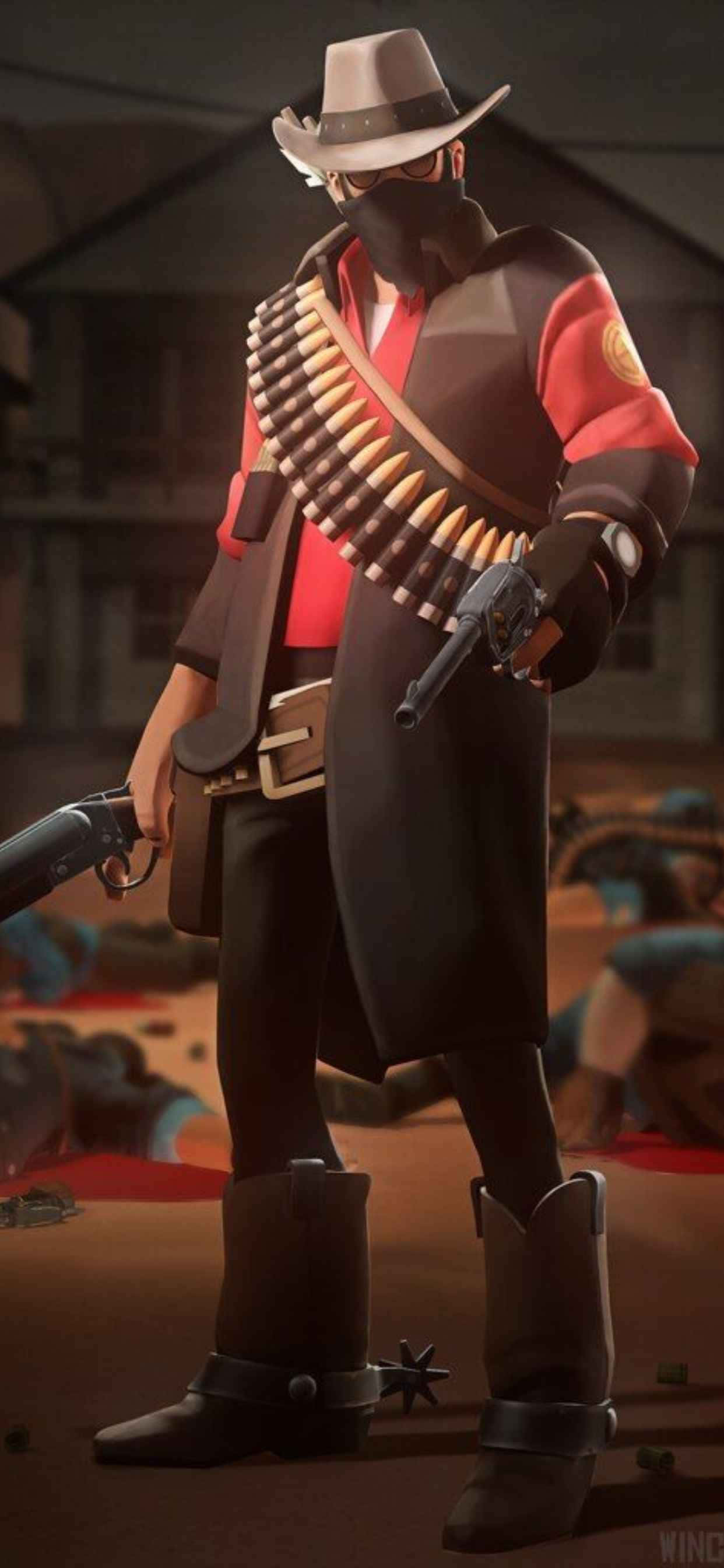พื้นหลัง Red Sniper สำหรับ iPhone Xs Max Team Fortress 2 วอลเปเปอร์
