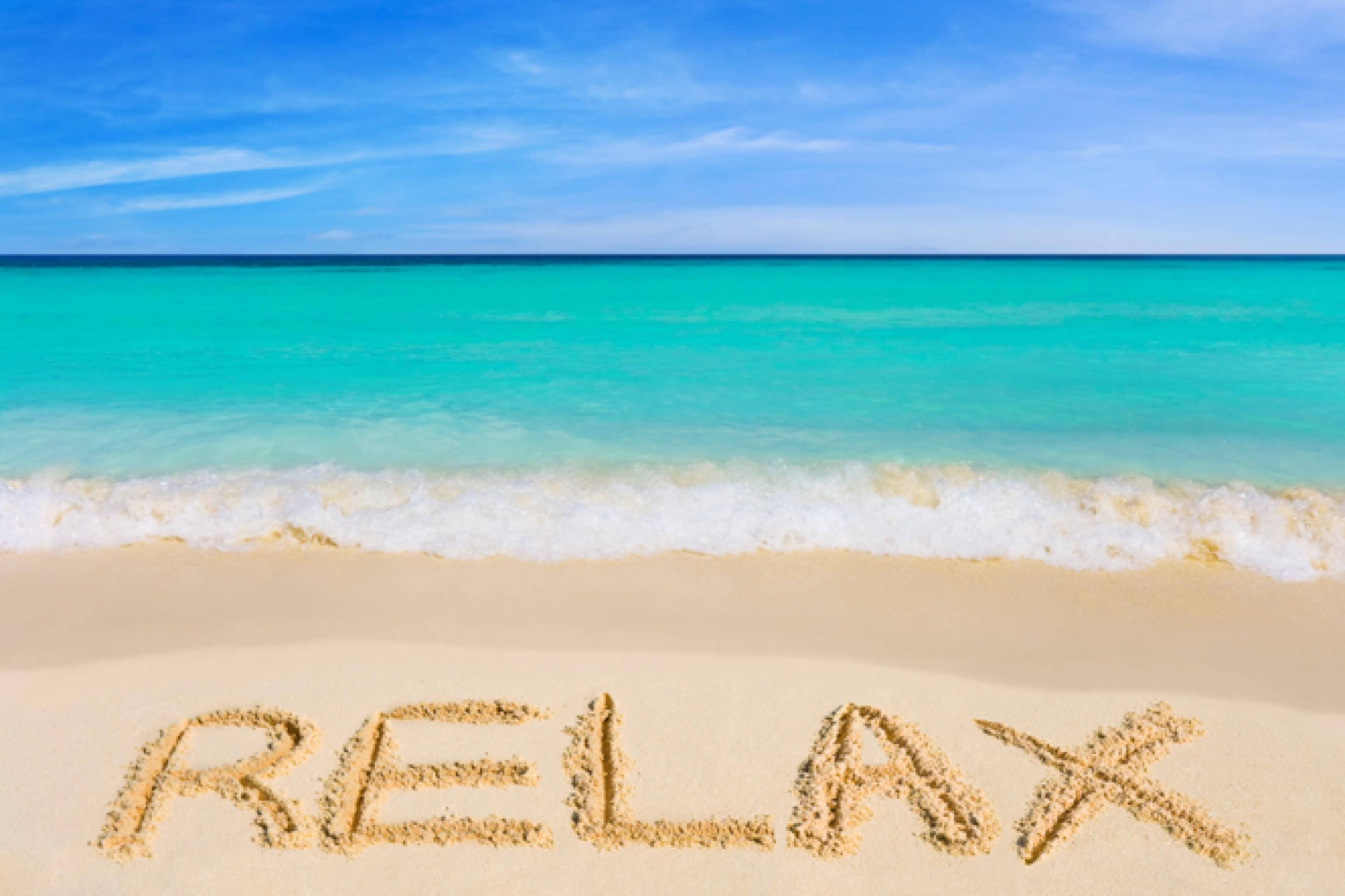 วิวทะเลพร้อมคำว่า Relax วอลเปเปอร์