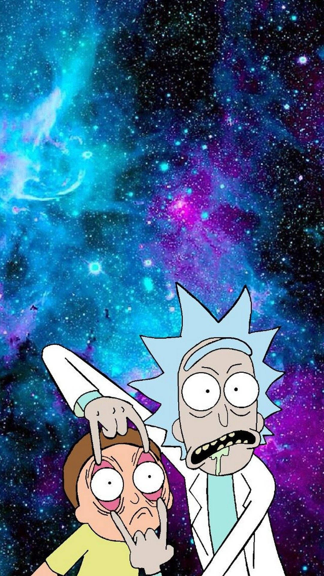 Rick And Morty โทรศัพท์ สีม่วง กาแล็กซี่ วอลเปเปอร์