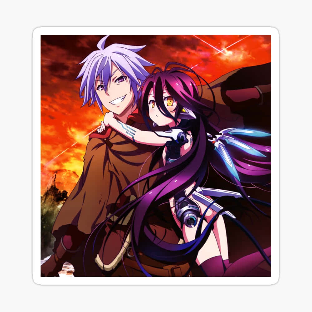 รูป Riku อุ้ม Shuvi จาก No Game No Life วอลเปเปอร์