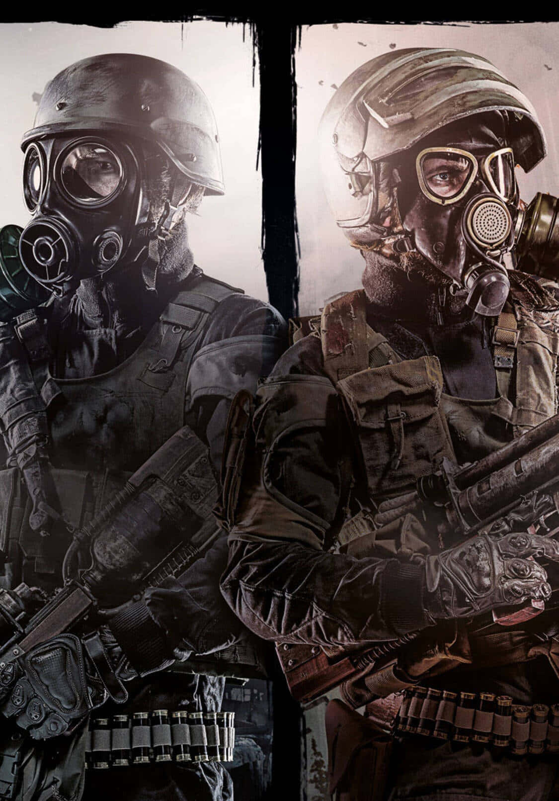 พื้นหลัง Rival Soldiers สำหรับ iPhone X จากเกม Metro Last Light วอลเปเปอร์
