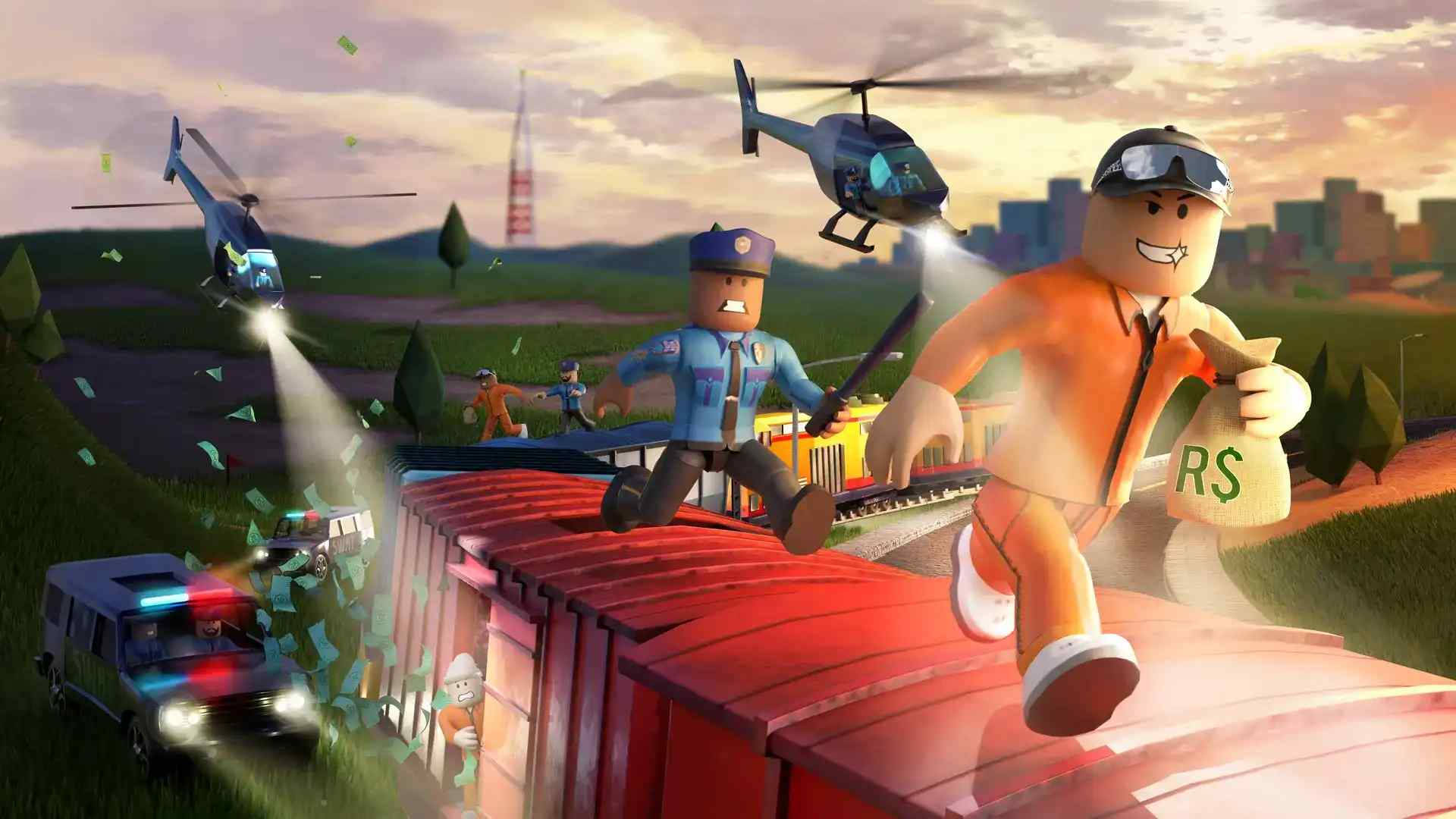 การไล่ล่าโจรสุดเจ๋งใน Roblox วอลเปเปอร์