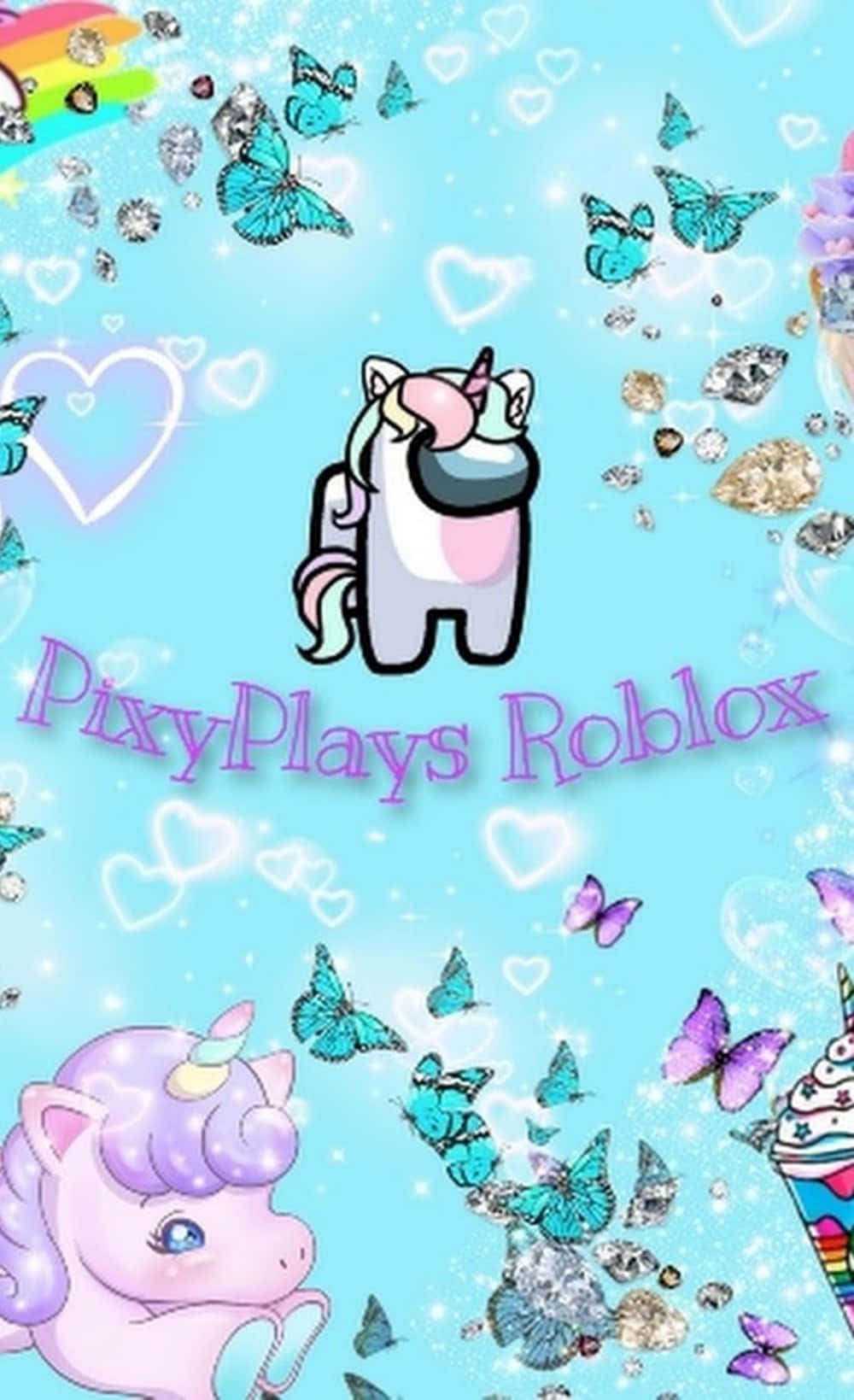 Roblox iPhone ยูนิคอร์นพาสเทลผีเสื้อ วอลเปเปอร์