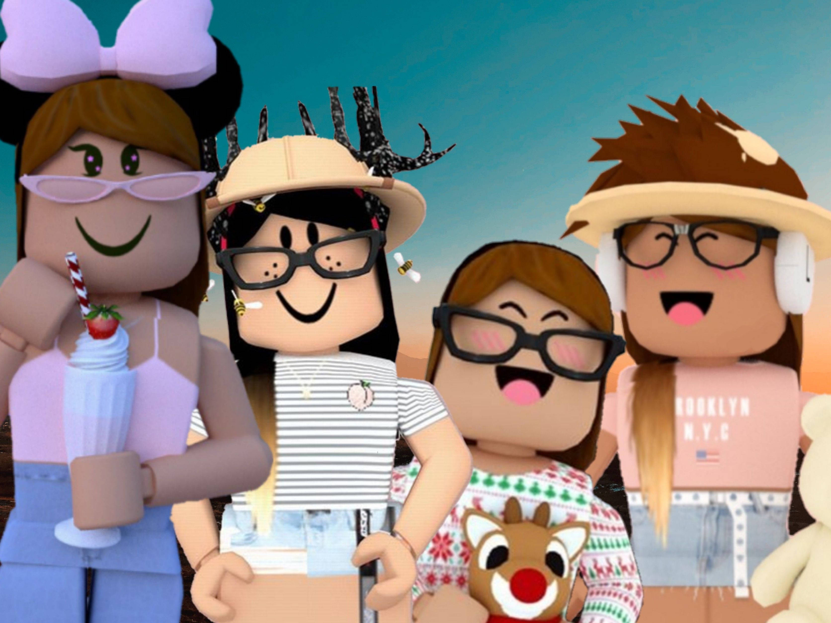 สาวน้อย Roblox น่ารักมีความสุข วอลเปเปอร์