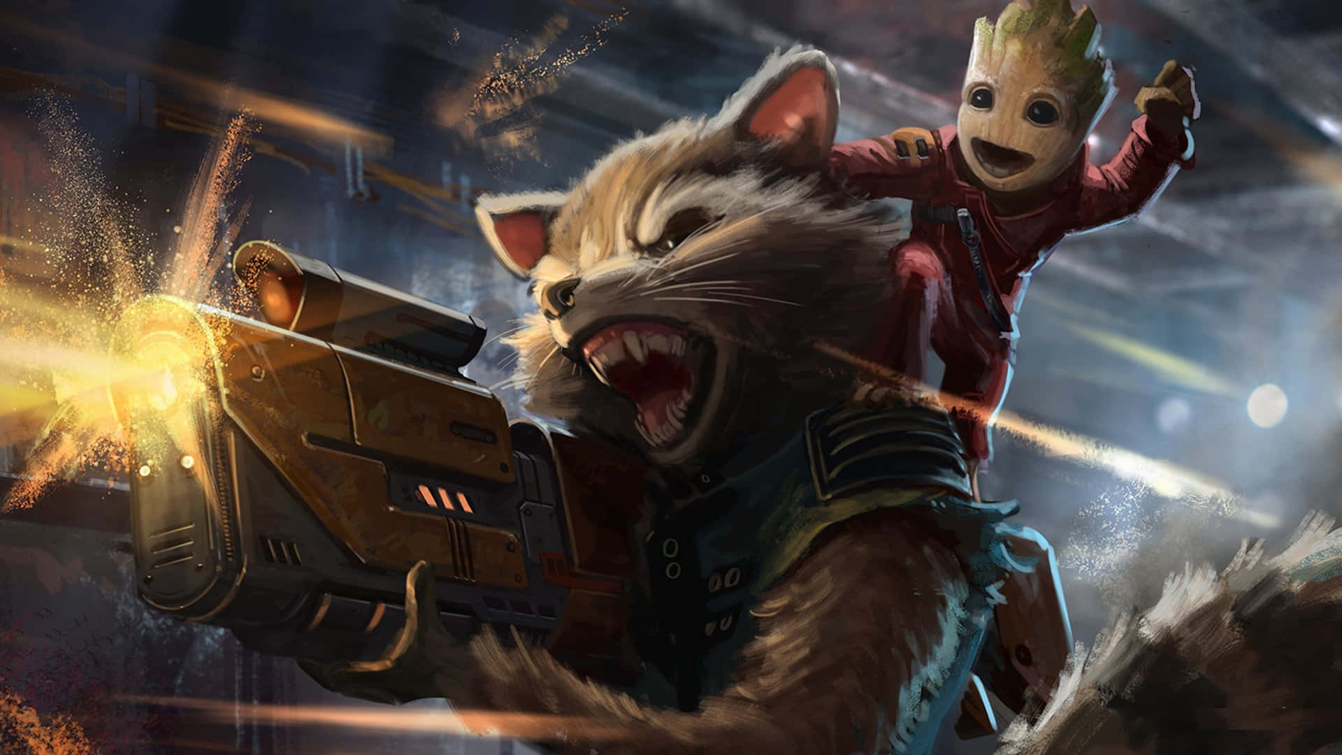 ภาพตลกของ Rocket Raccoon การ์เดียนออฟเดอะกาแล็กซี่ วอลเปเปอร์