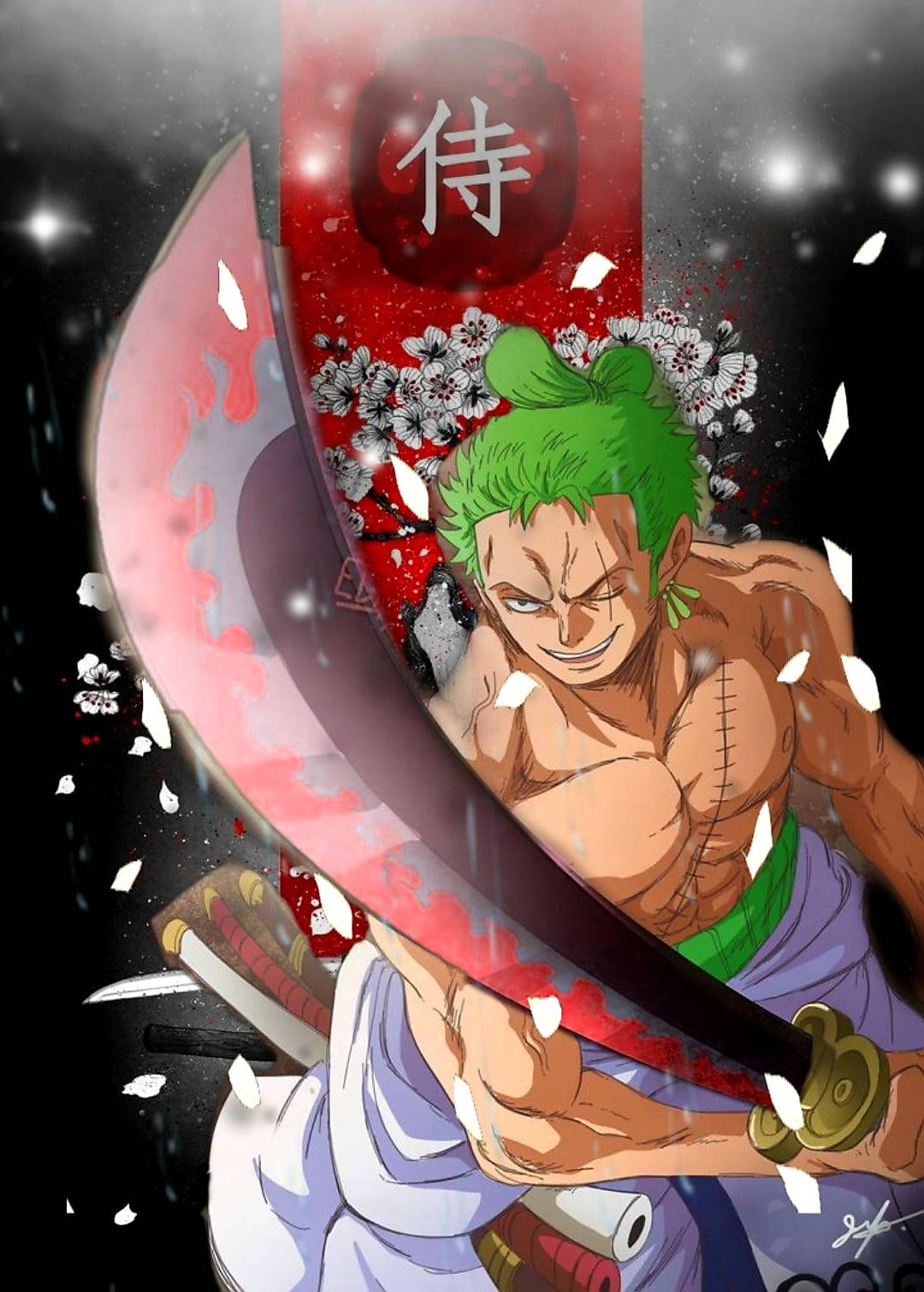 ภาพกราฟิกอนิเมะ Roronoa Zoro PFP วอลเปเปอร์