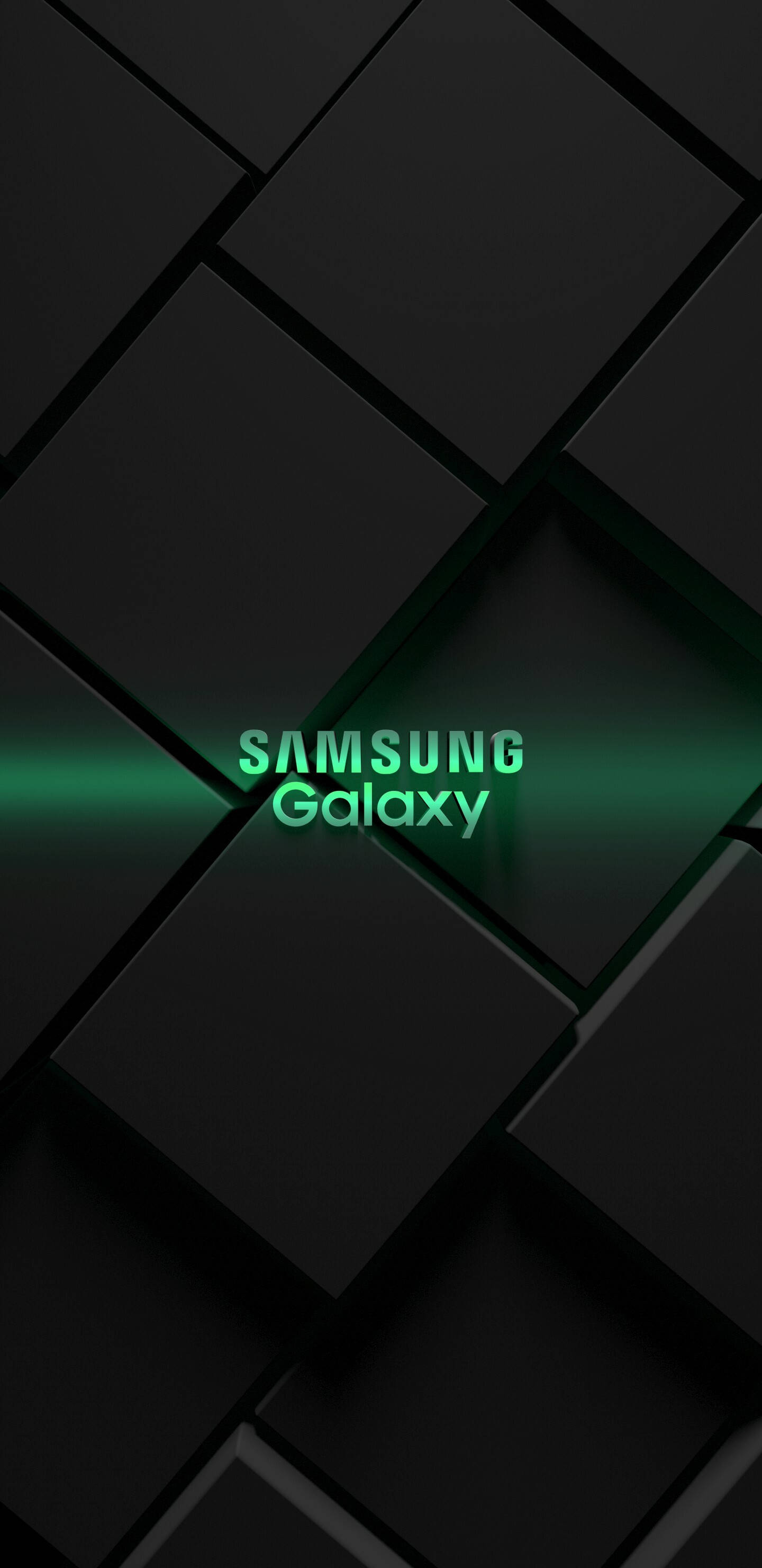 ลวดลายคิวบ์สีเขียว Samsung Galaxy วอลเปเปอร์