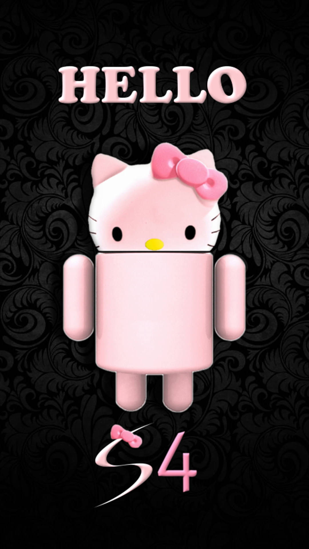 Samsung Galaxy S4 สีดำ Hello Kitty วอลเปเปอร์