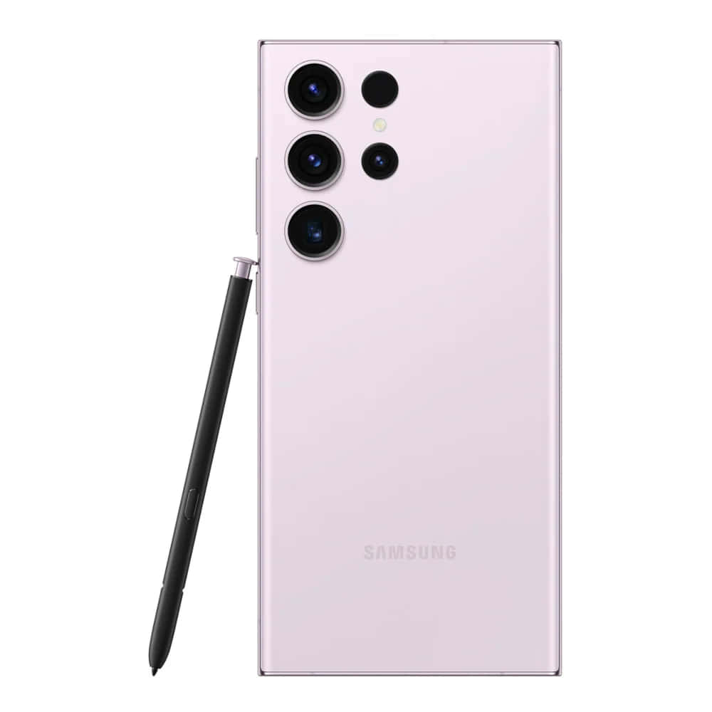 Samsung S23 Ultra สีชมพูพร้อมปากกา S Pen วอลเปเปอร์