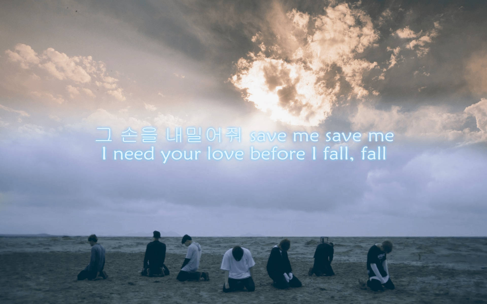 พื้นหลังแล็ปท็อปเนื้อเพลง Save Me ของ BTS วอลเปเปอร์